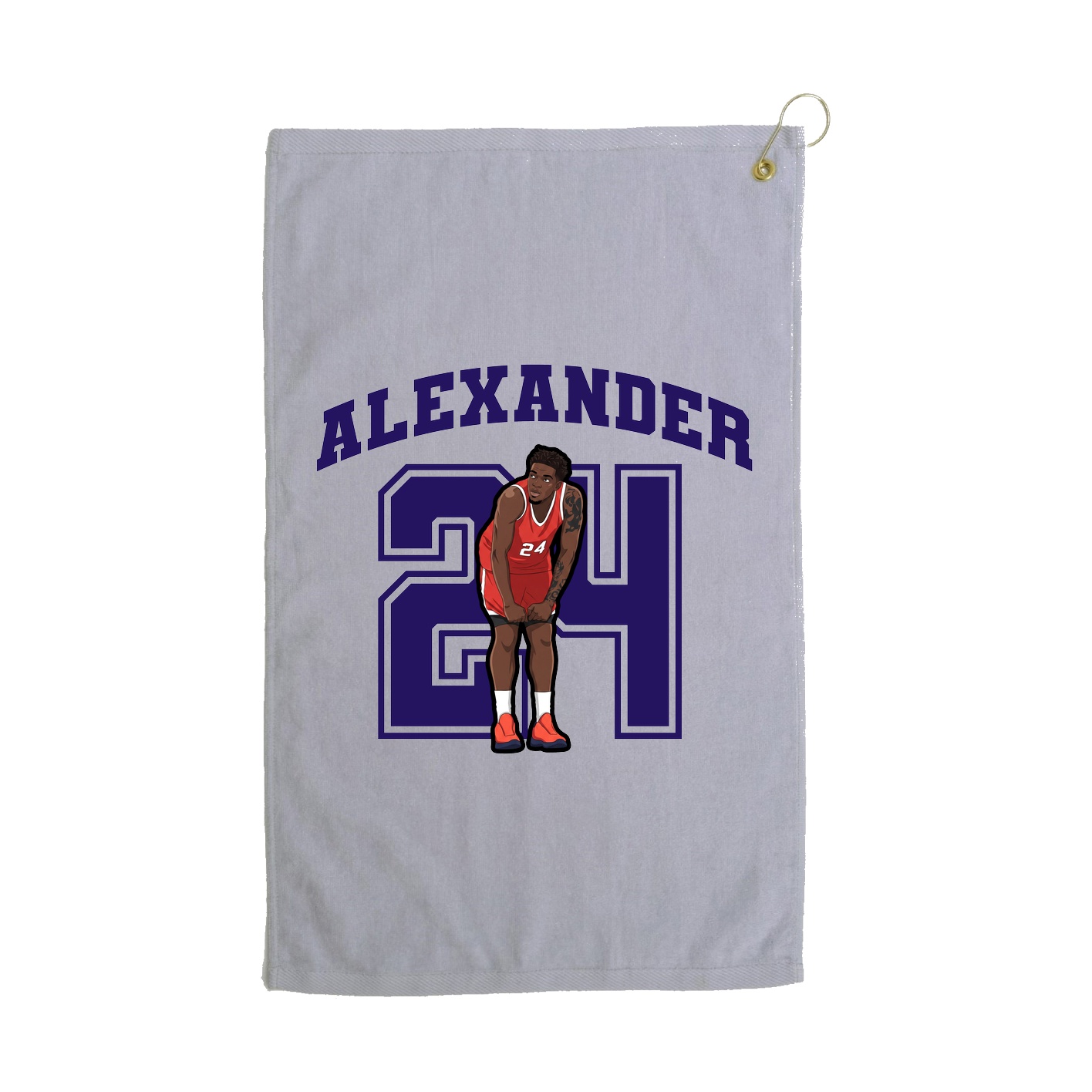 Golf Towel — Number in Grey