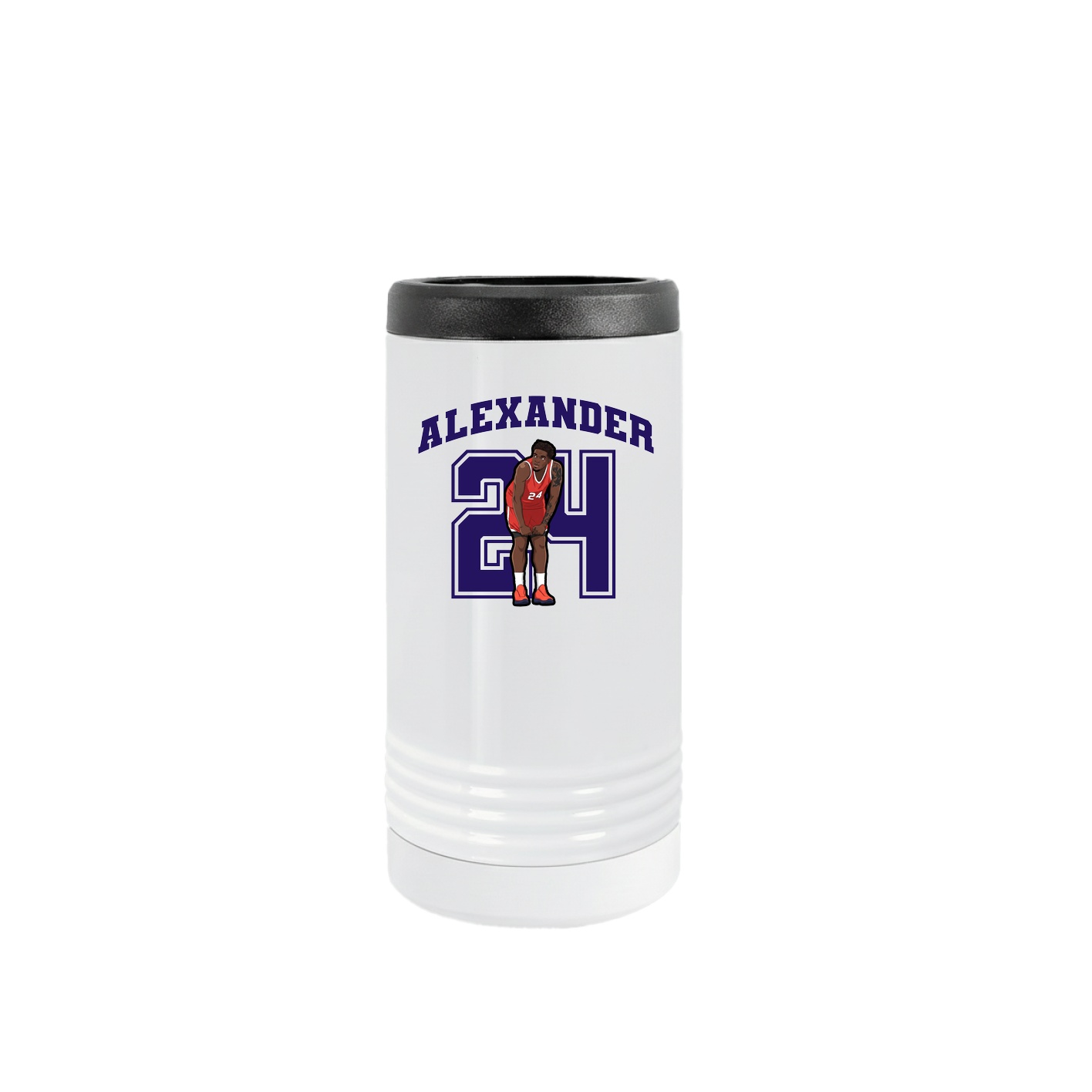 Slim Beverage Holder — Number in White