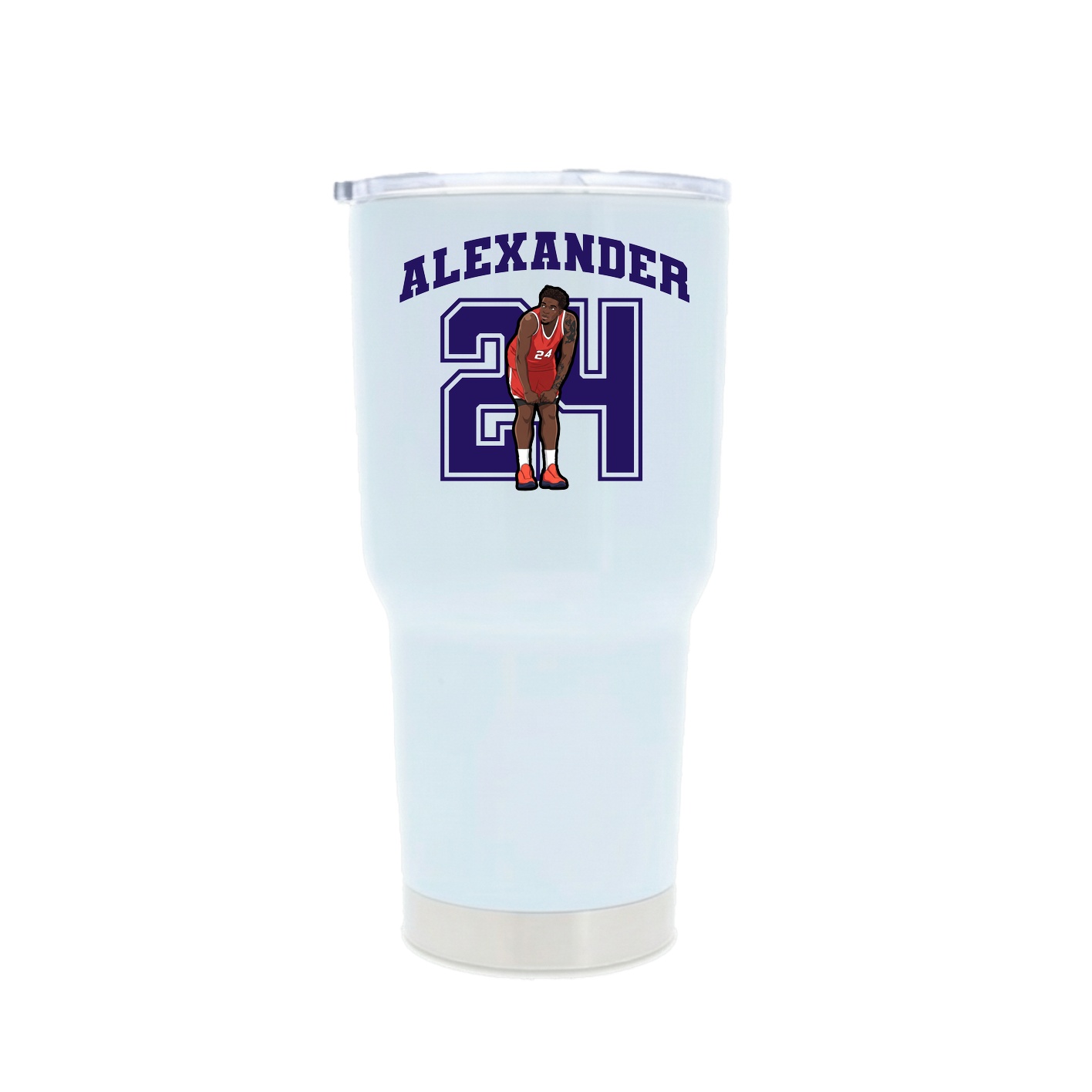 30oz Stainless Steel Tumbler — Number in White