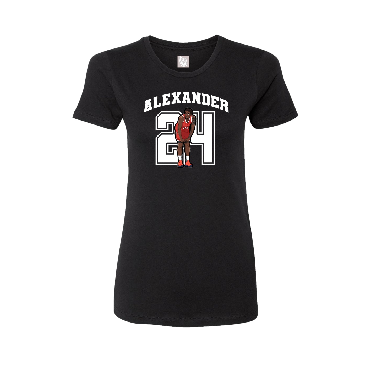 Fitted Women's Tee — Number in Black