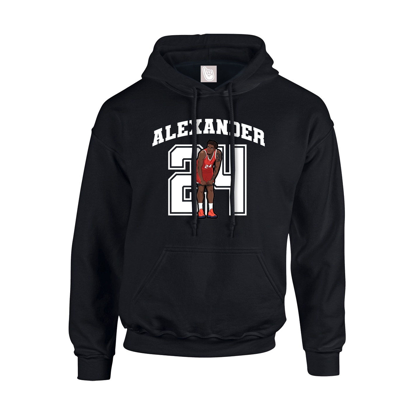 Youth Hoodie — Number in Black