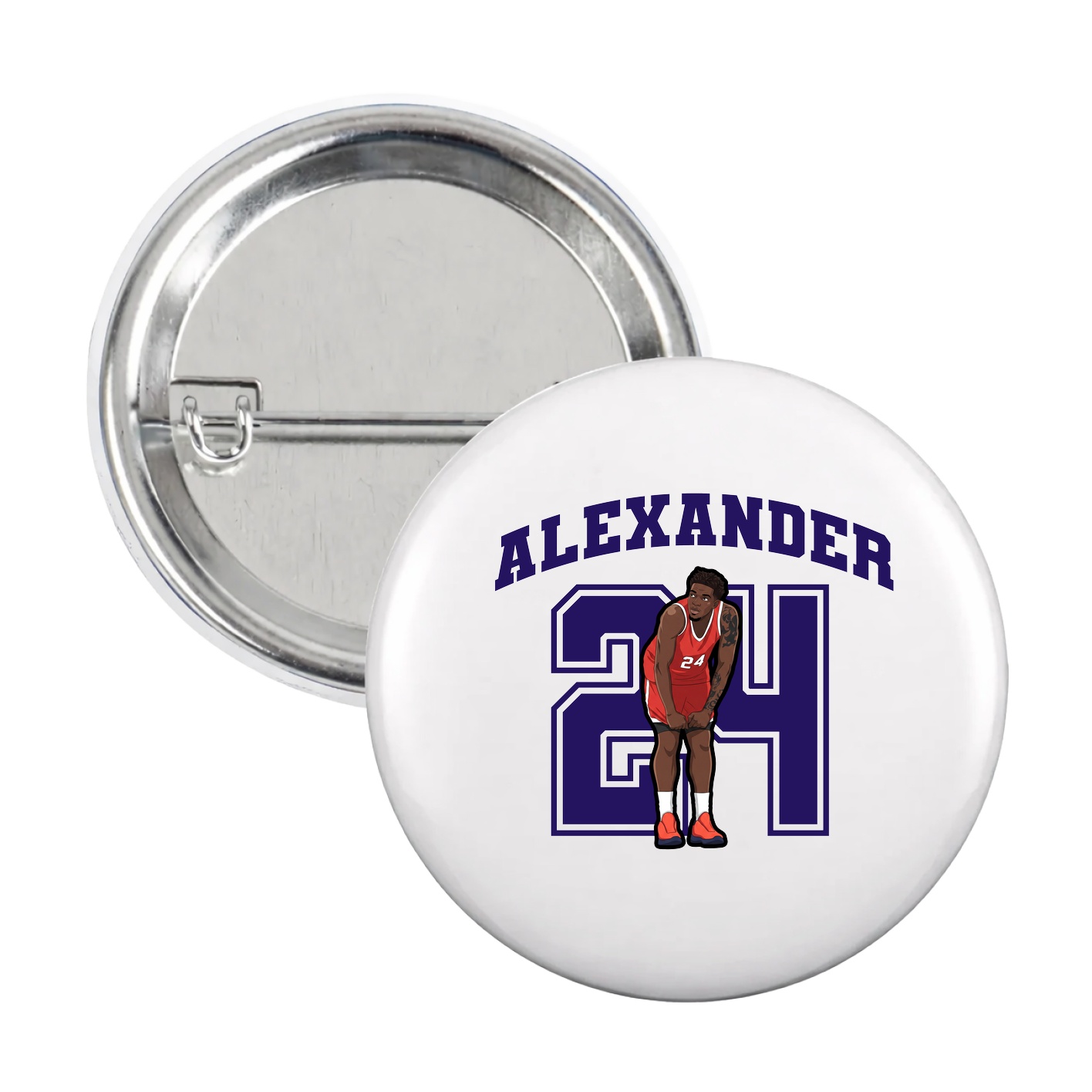 Game Day Button — Number in White
