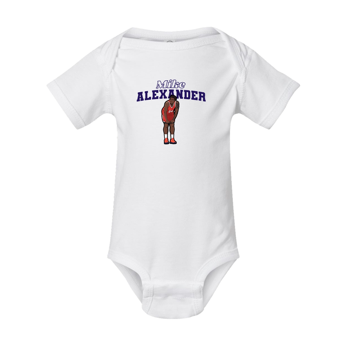 Baby Onesie — Name Arch in White