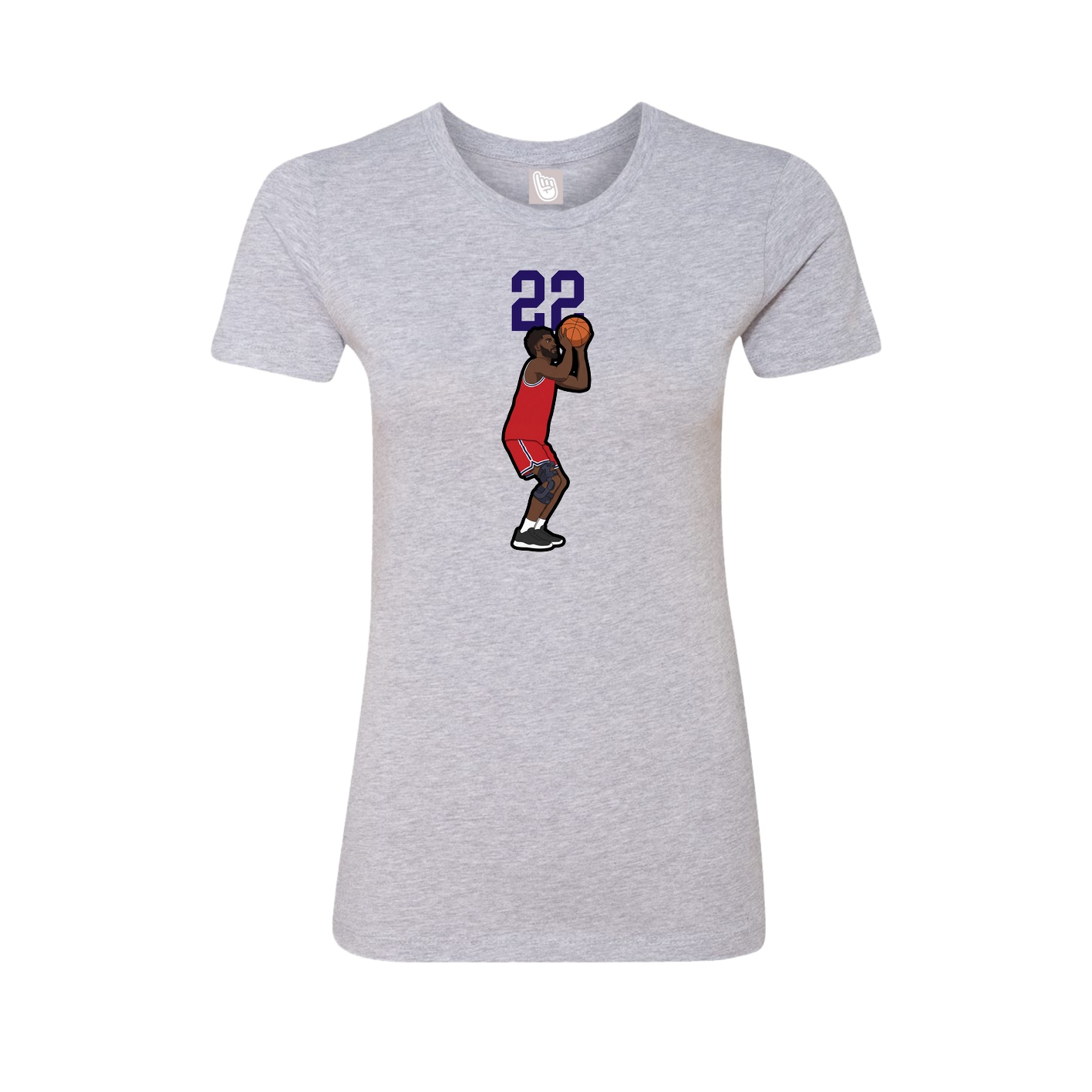Fitted Women's Tee — Number Top in Grey
