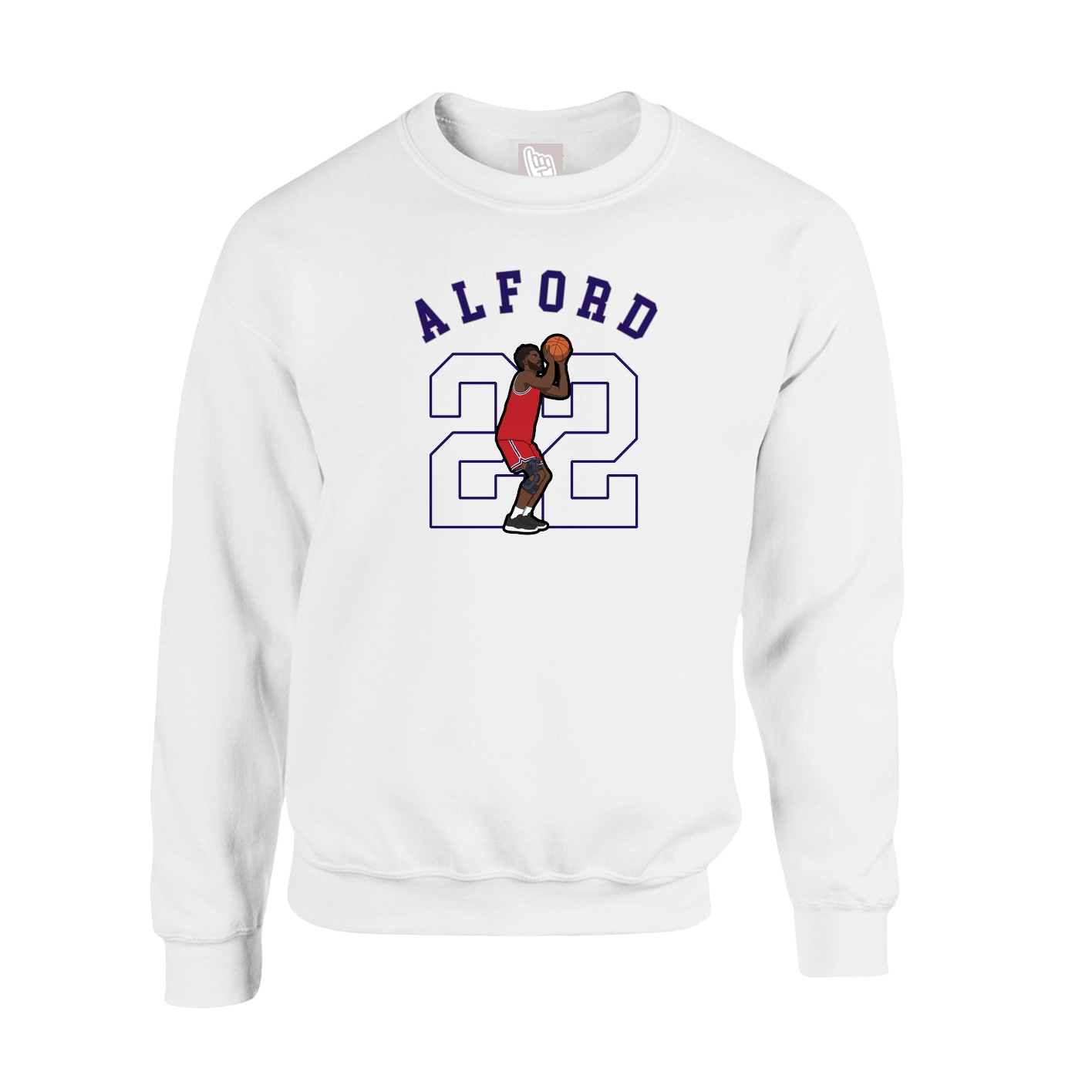 Fleece Crew — Shirsey Arch in White