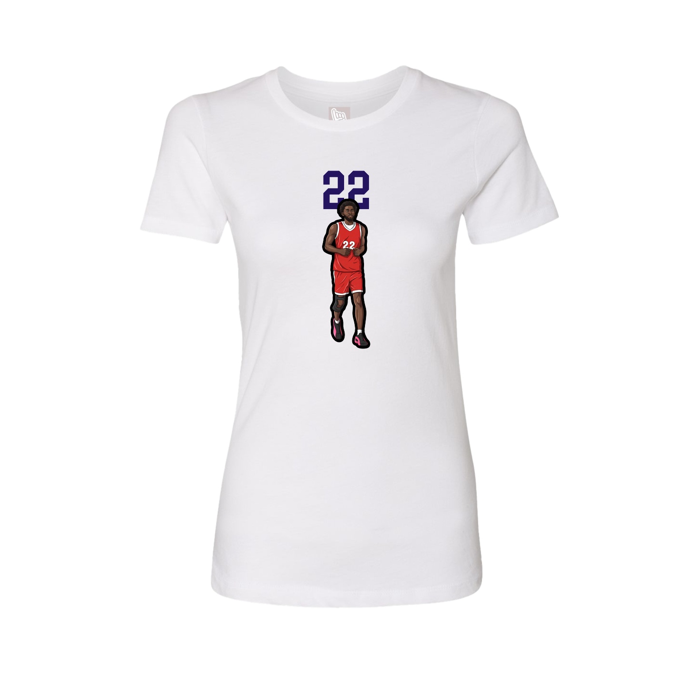 Fitted Women's Tee — Number Top in White