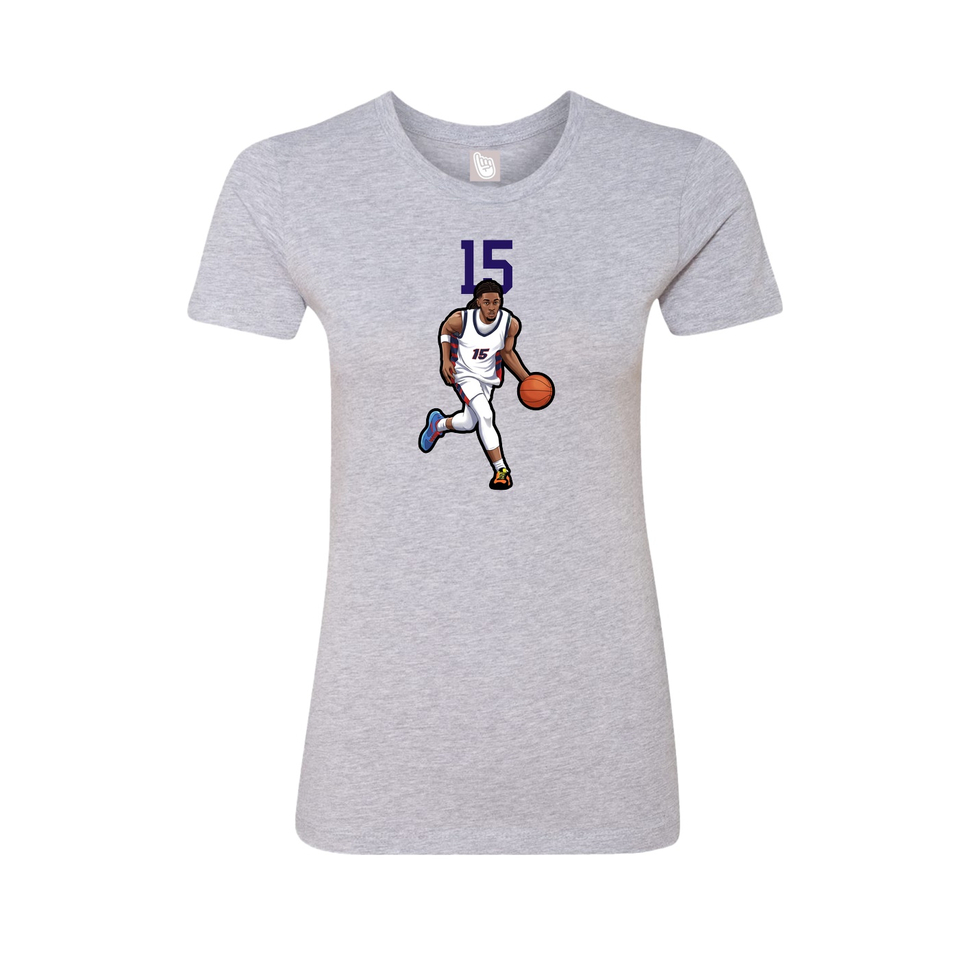 Fitted Women's Tee — Number Top in Grey