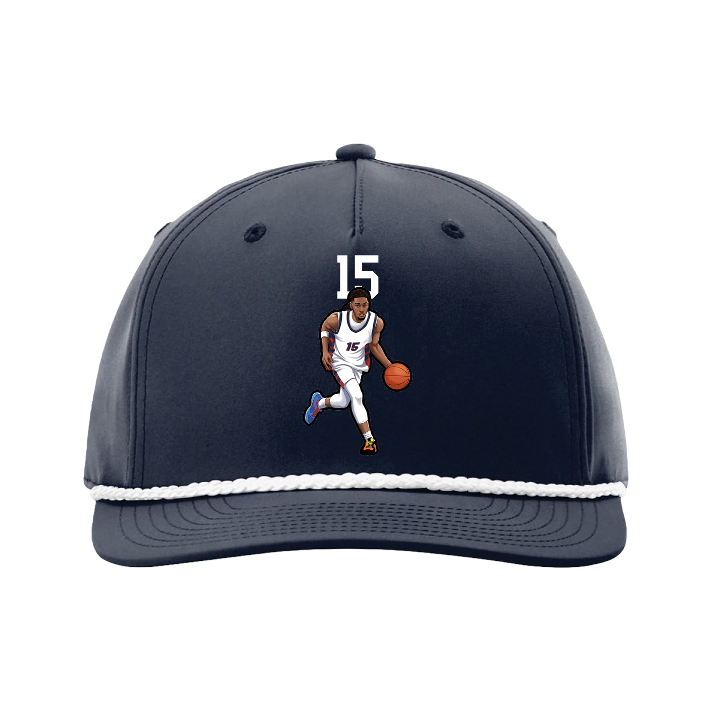 Five-Panel Classic Rope Cap — Number Top in Navy