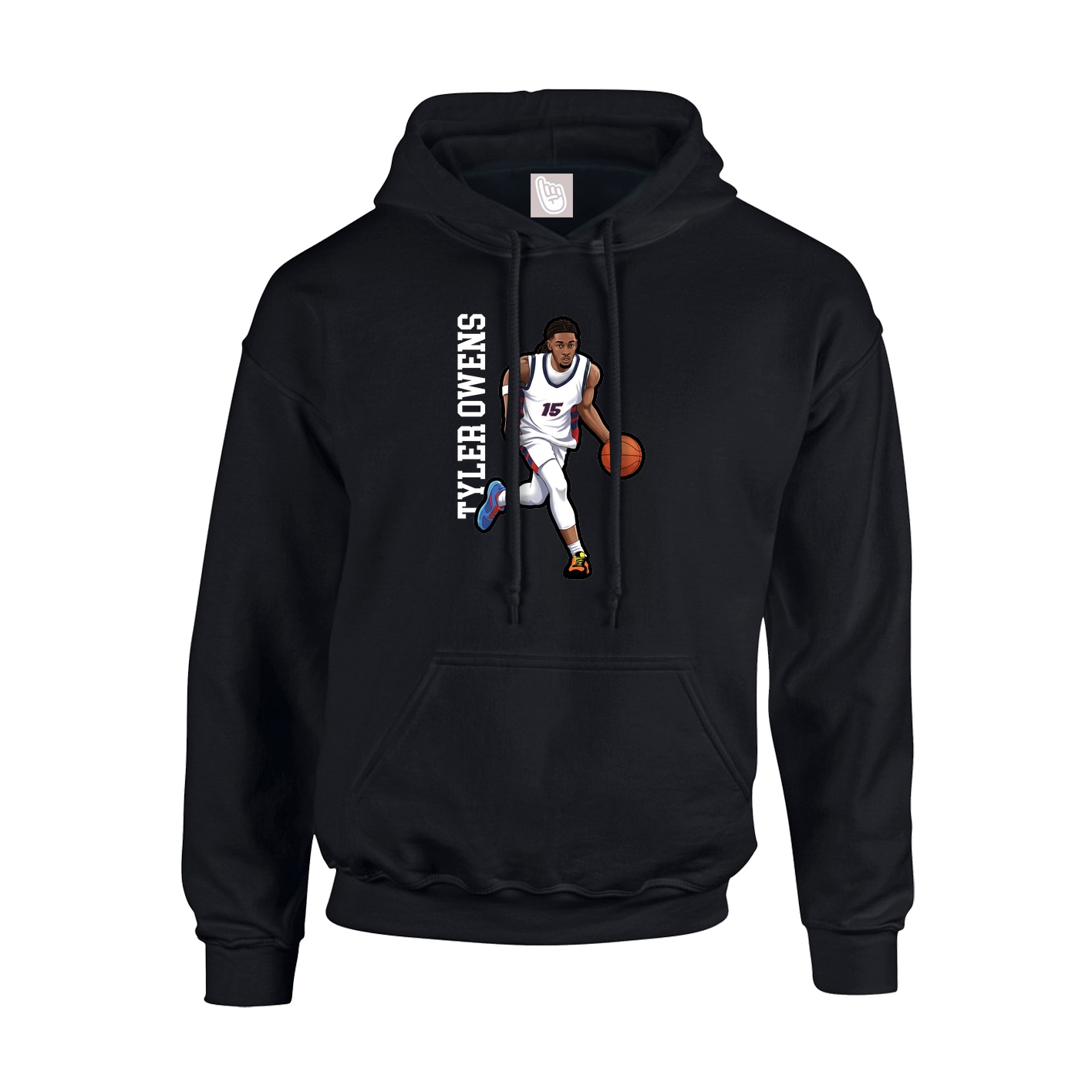 Youth Hoodie — Name Vertical in Black
