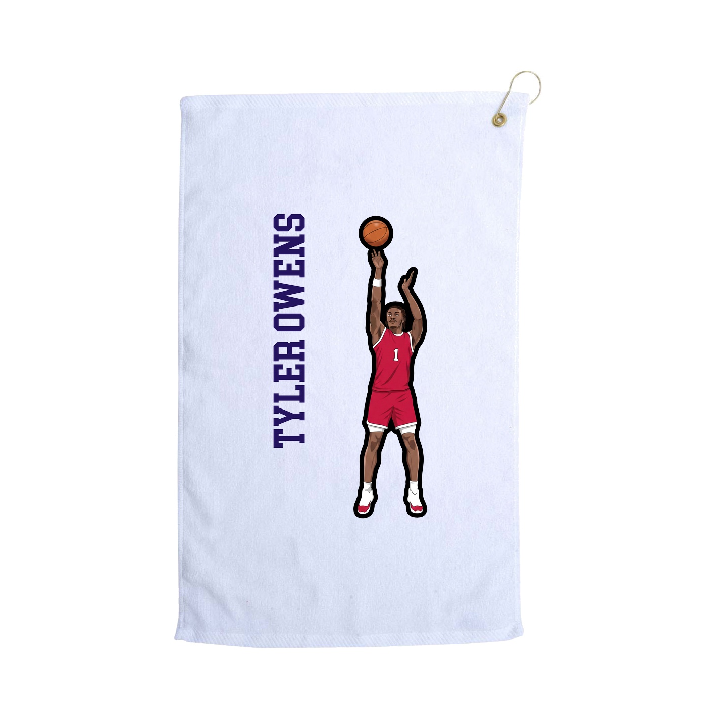 Golf Towel — Name Vertical in White