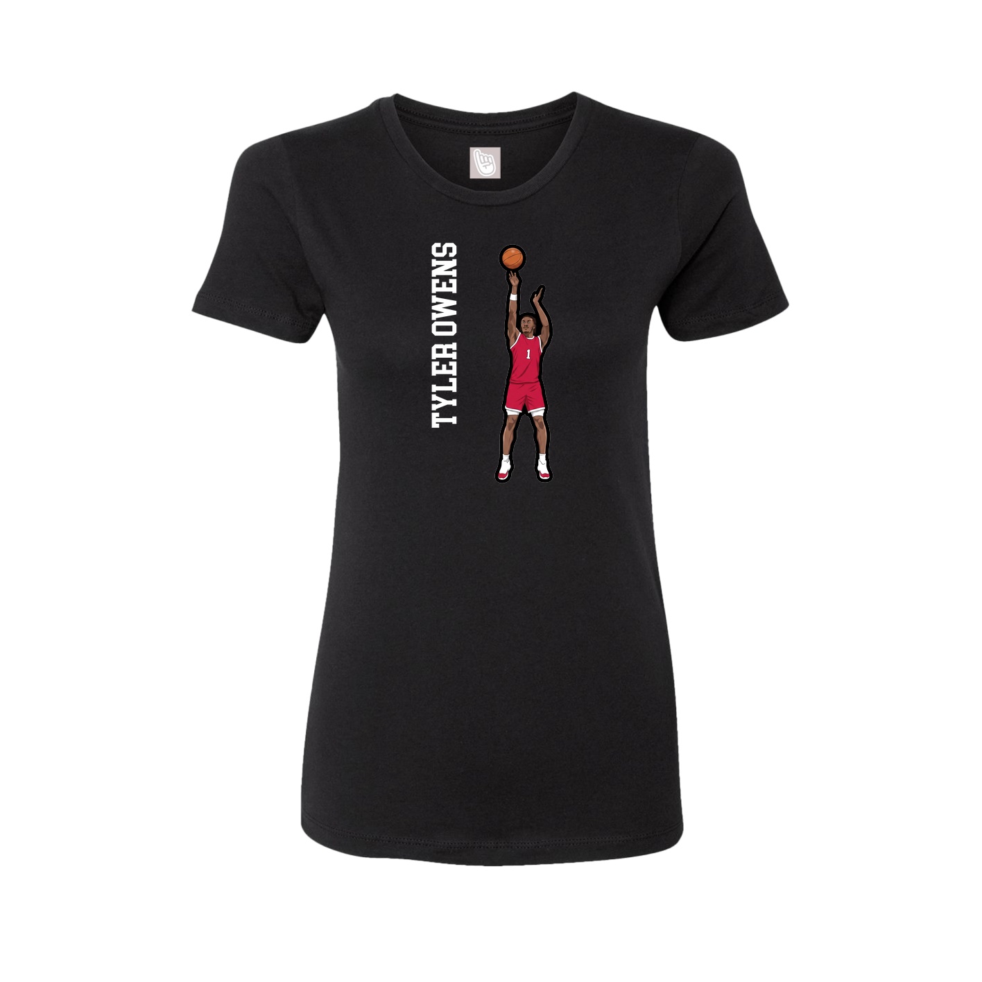 Womens Tee — Name Vertical in Black