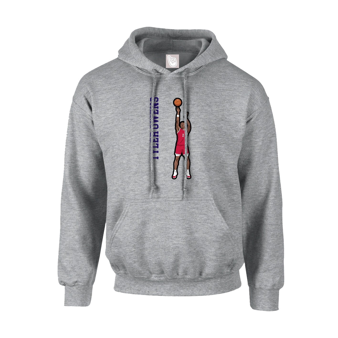 Youth Hoodie — Name Vertical in Grey