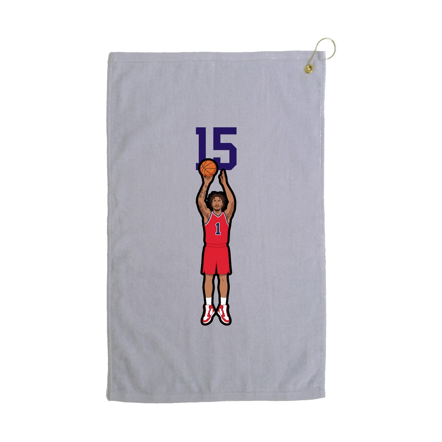 Golf Towel — Number Top in Grey