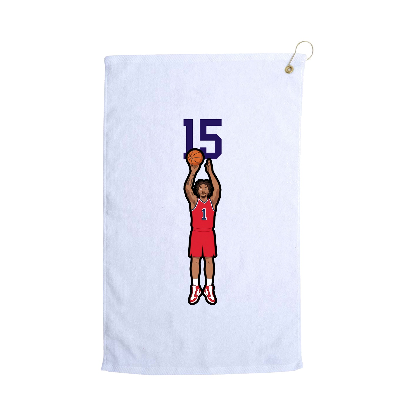 Golf Towel — Number Top in White