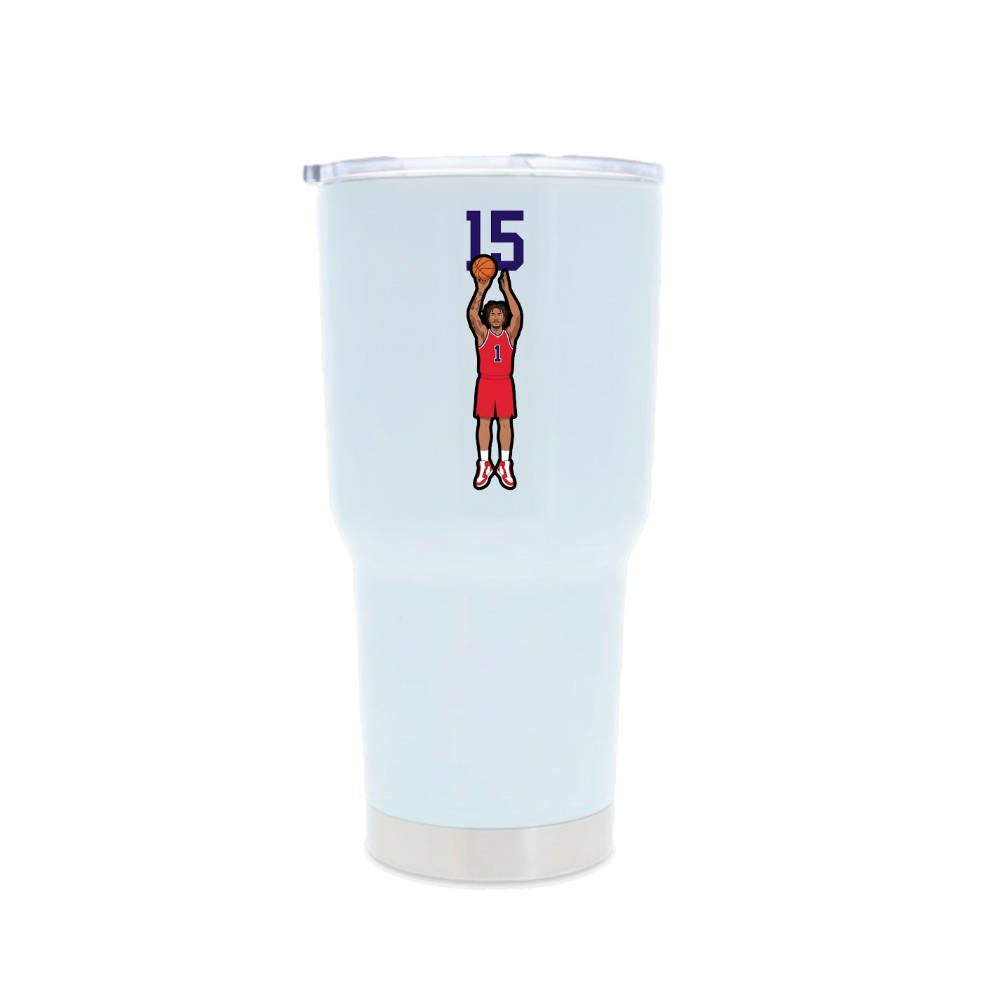 30oz Stainless Steel Tumbler — Number Top in White