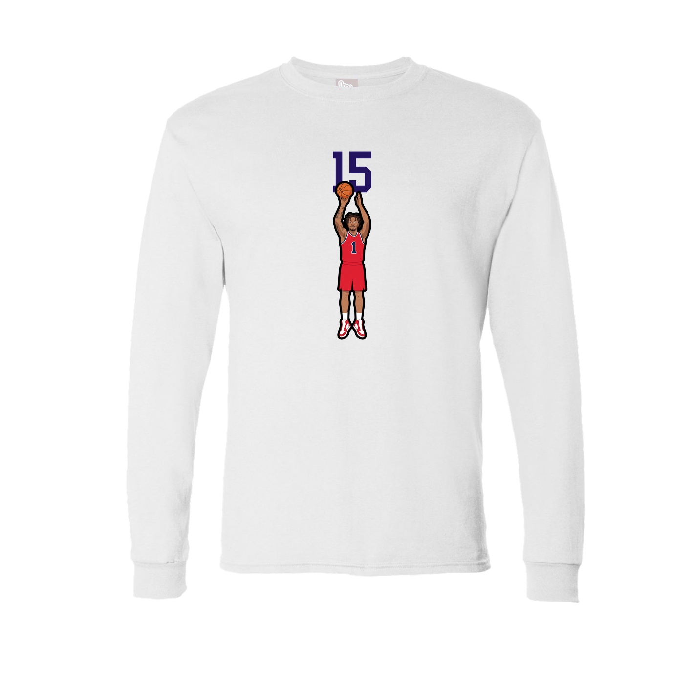 Long Sleeve Tee — Number Top in White