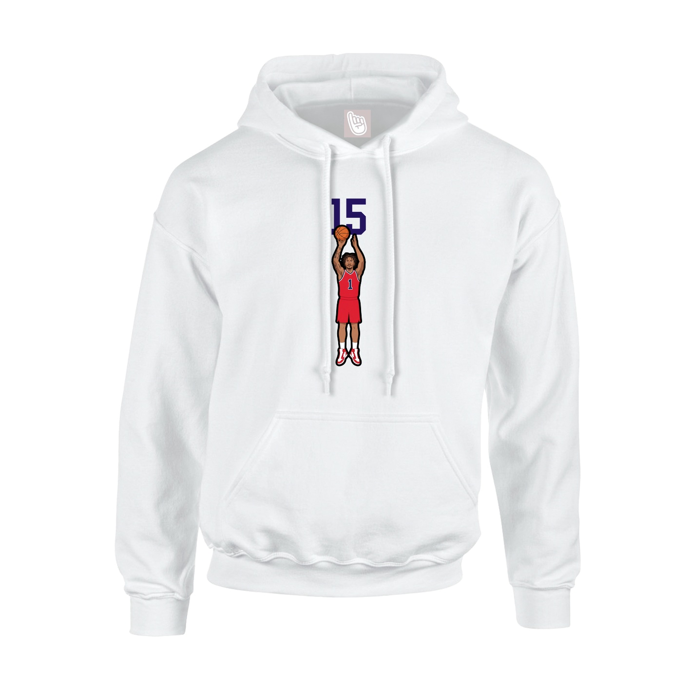 Youth Hoodie — Number Top in White