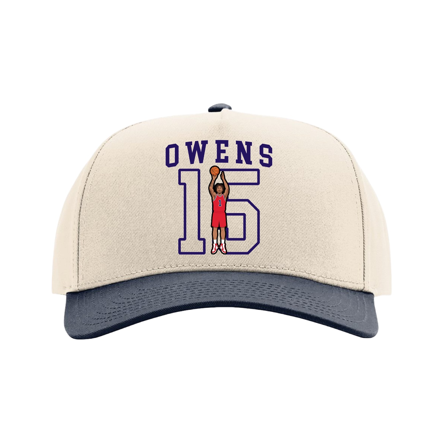 Full Fabric Five-Panel Champ Cap — Shirsey in Cream/Navy