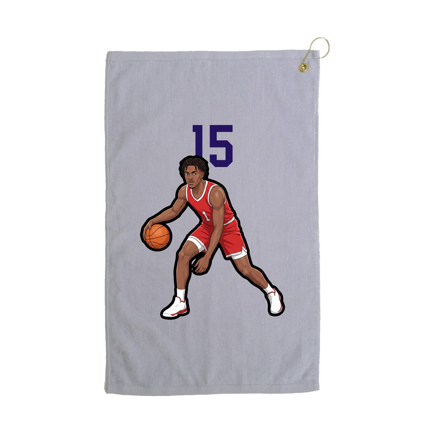 Golf Towel — Number Top in Grey