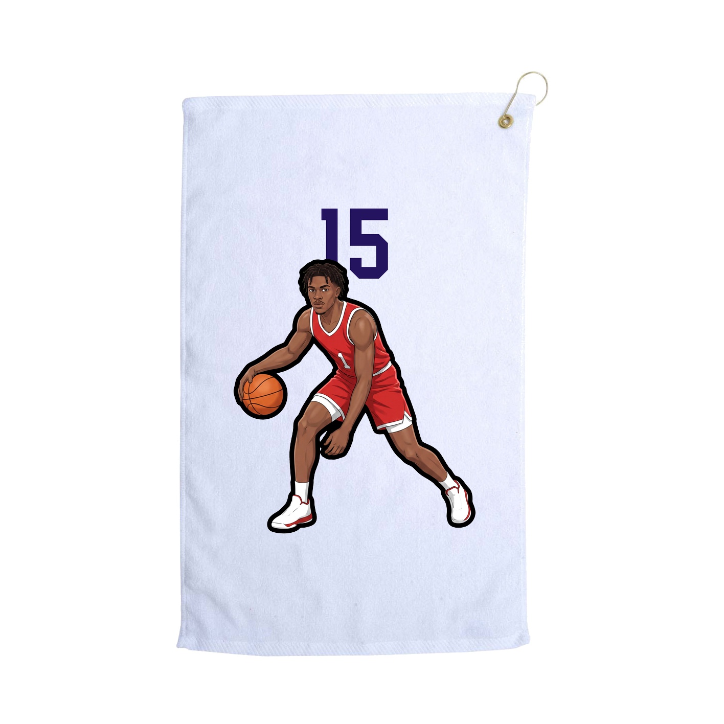 Golf Towel — Number Top in White
