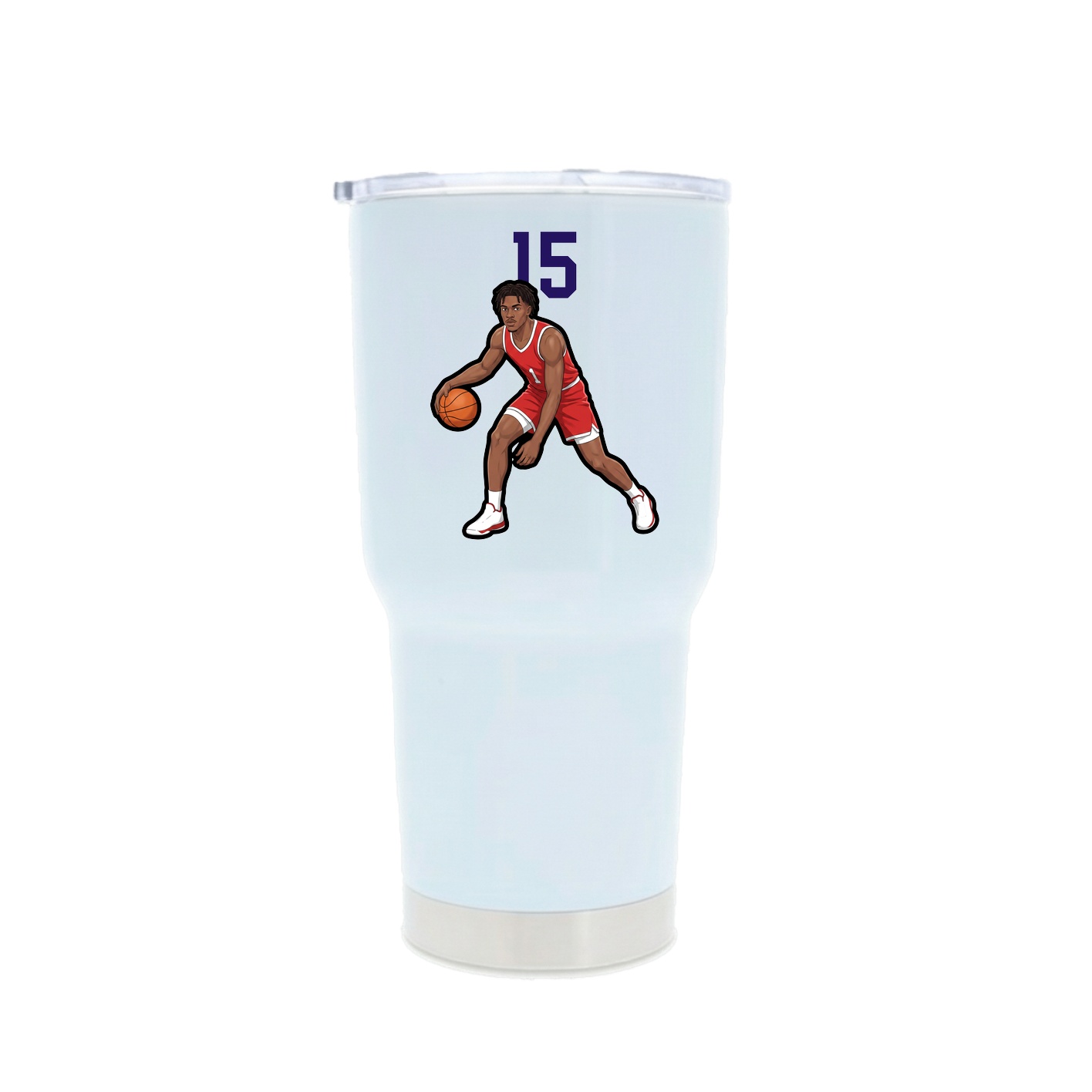 30oz Stainless Steel Tumbler — Number Top in White