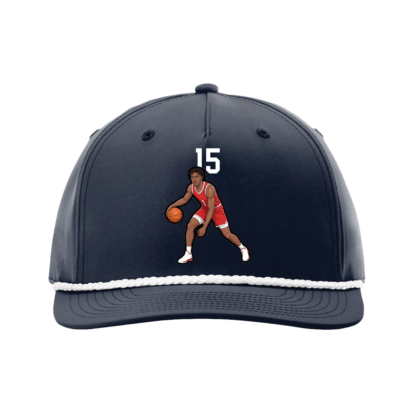 Five-Panel Classic Rope Cap — Number Top in Navy