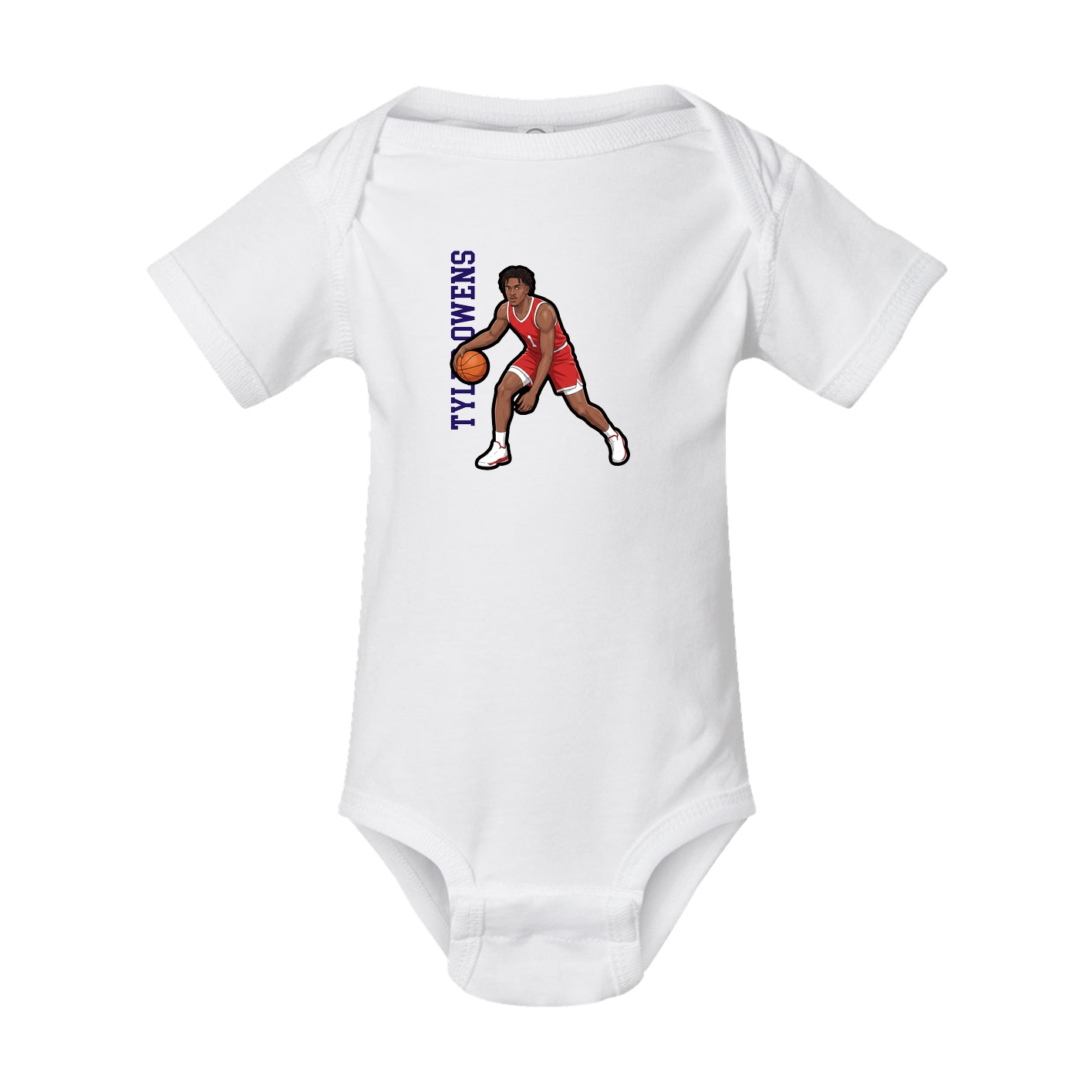 Baby Onesie — Name Vertical in White