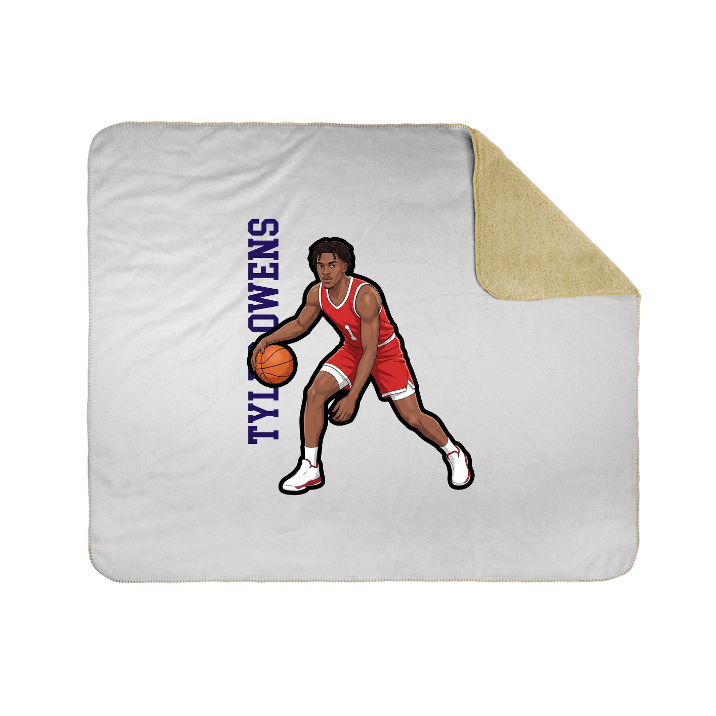 Throw Blanket — Name Vertical in White