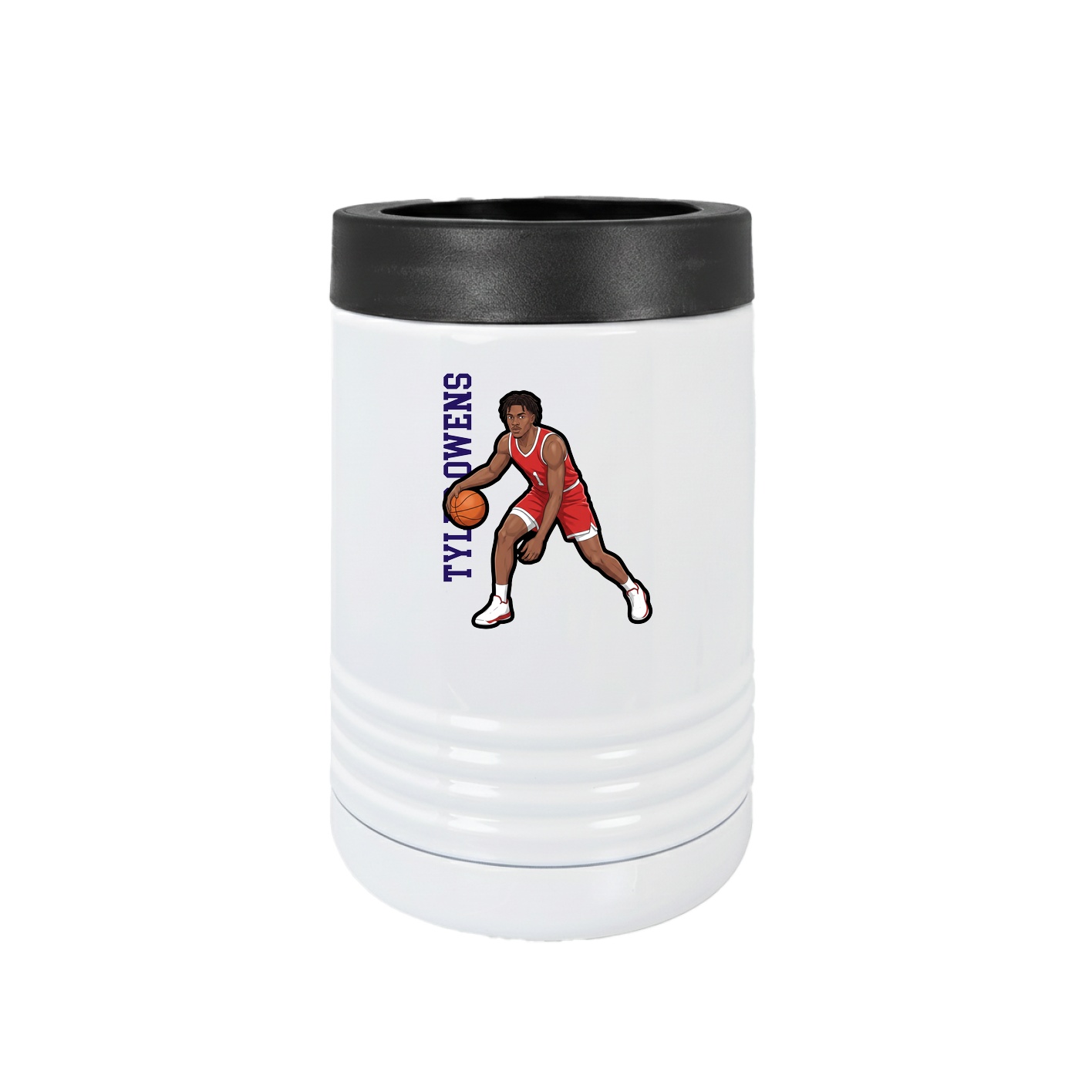 Beverage Holder — Name Vertical in White