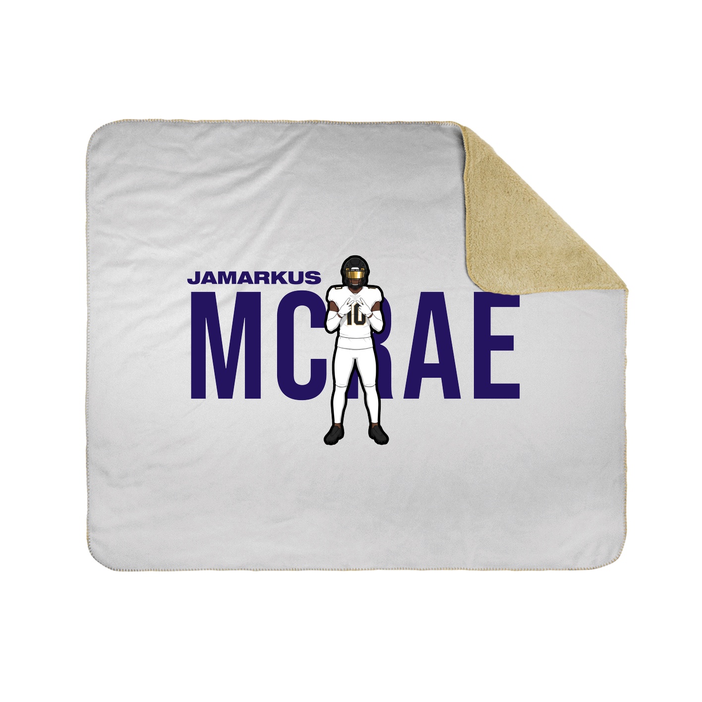 Throw Blanket — Player Name in White