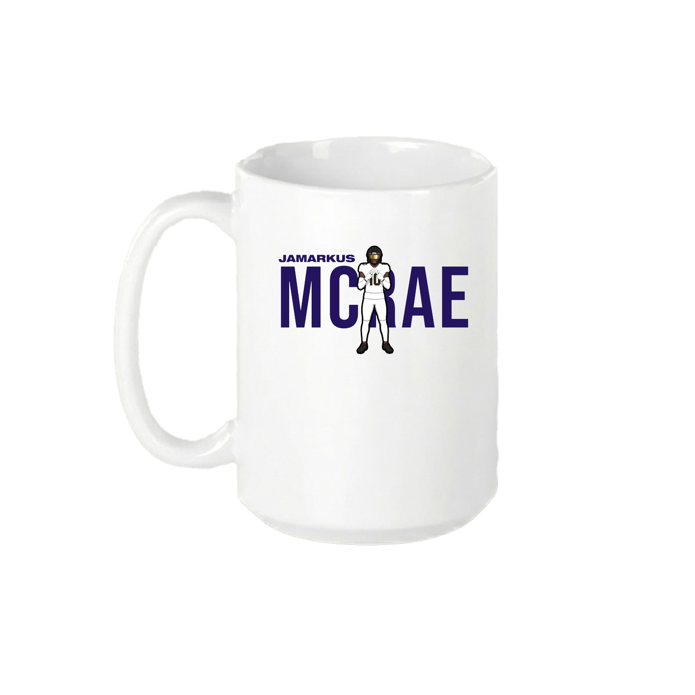 15oz Coffee Mug — Player Name in White