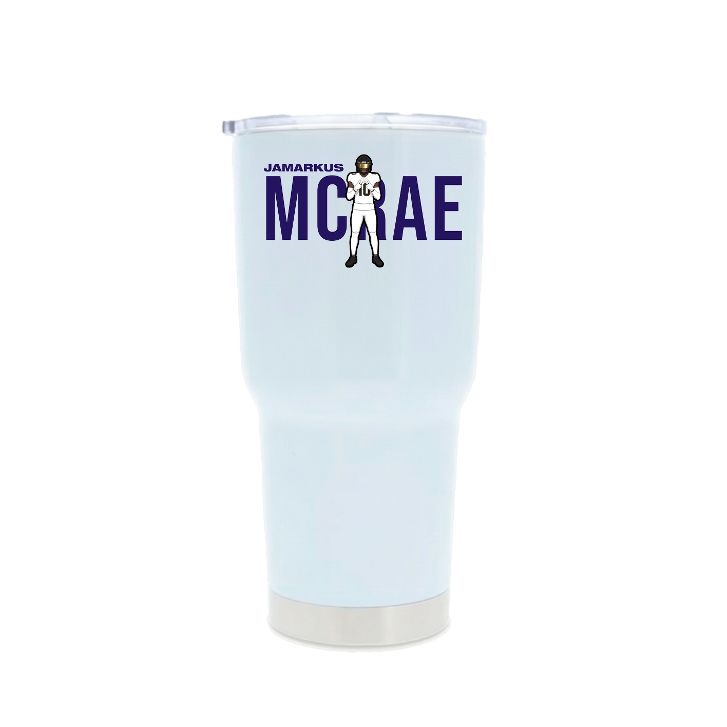 30oz Stainless Steel Tumbler — Player Name in White