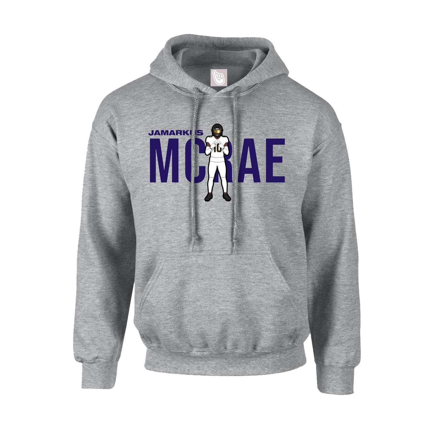 Youth Hoodie — Player Name in Grey