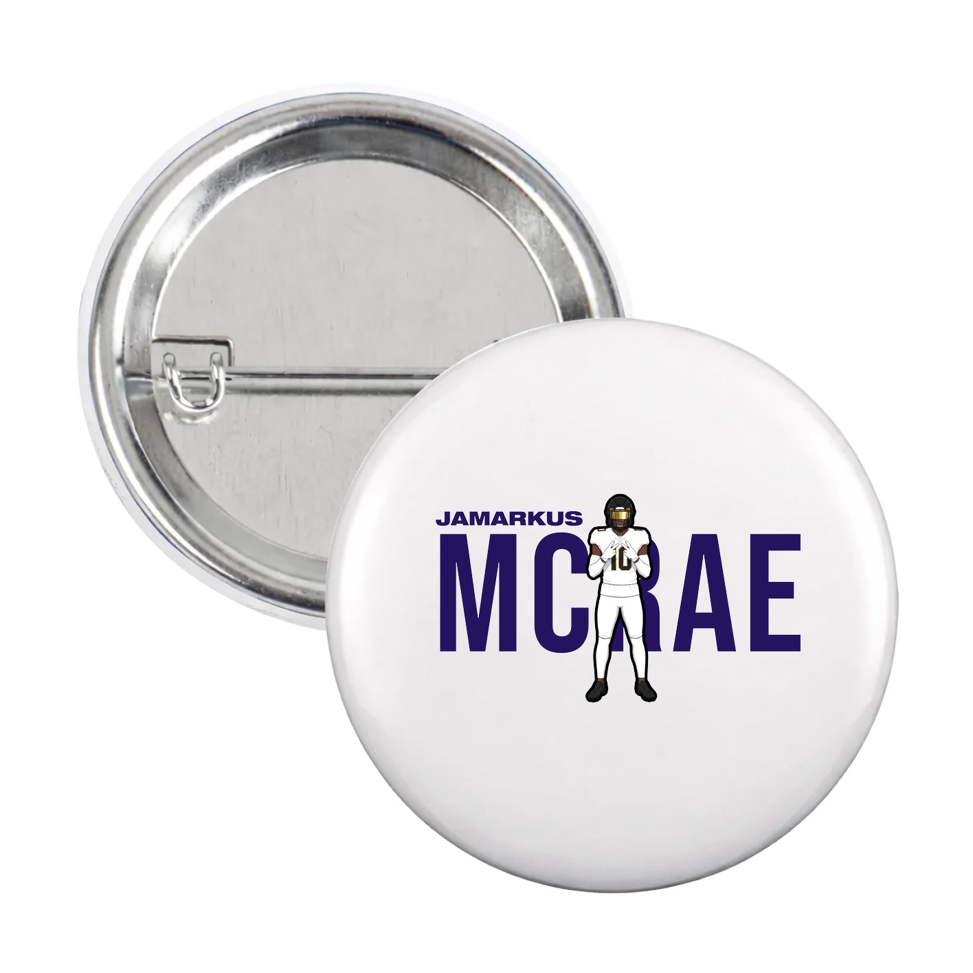 Game Day Button — Player Name in White