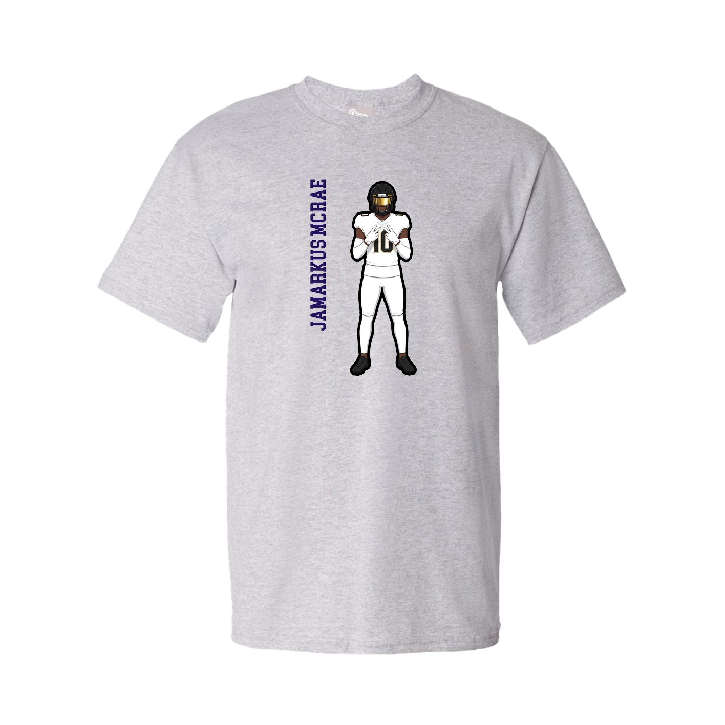 Tee — Name Vertical in Grey