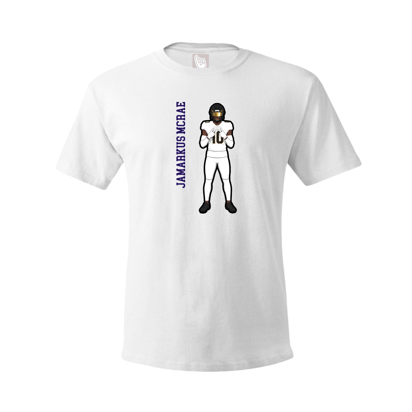 Tee — Name Vertical in White