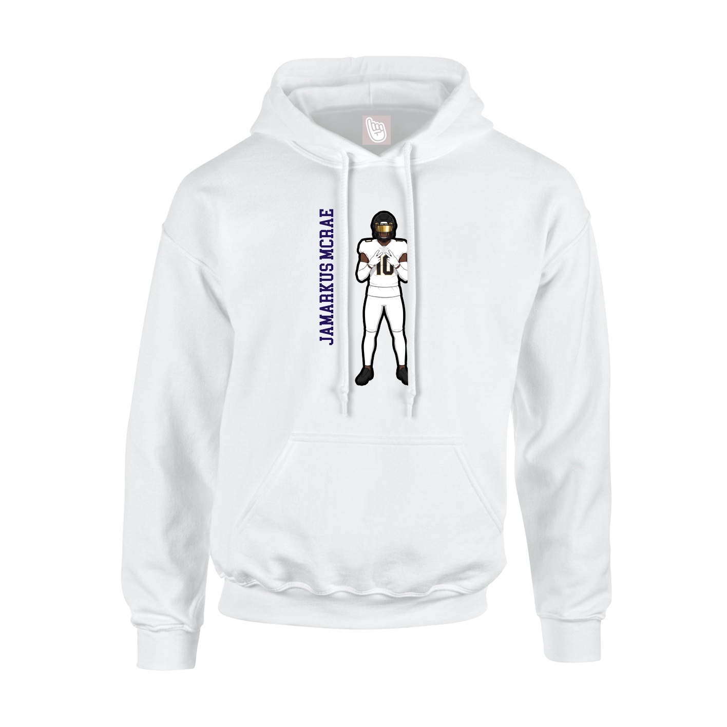 Hoodie — Name Vertical in White