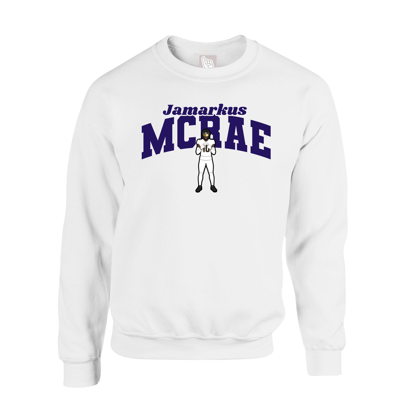 Fleece Crew — Signature Arch in White
