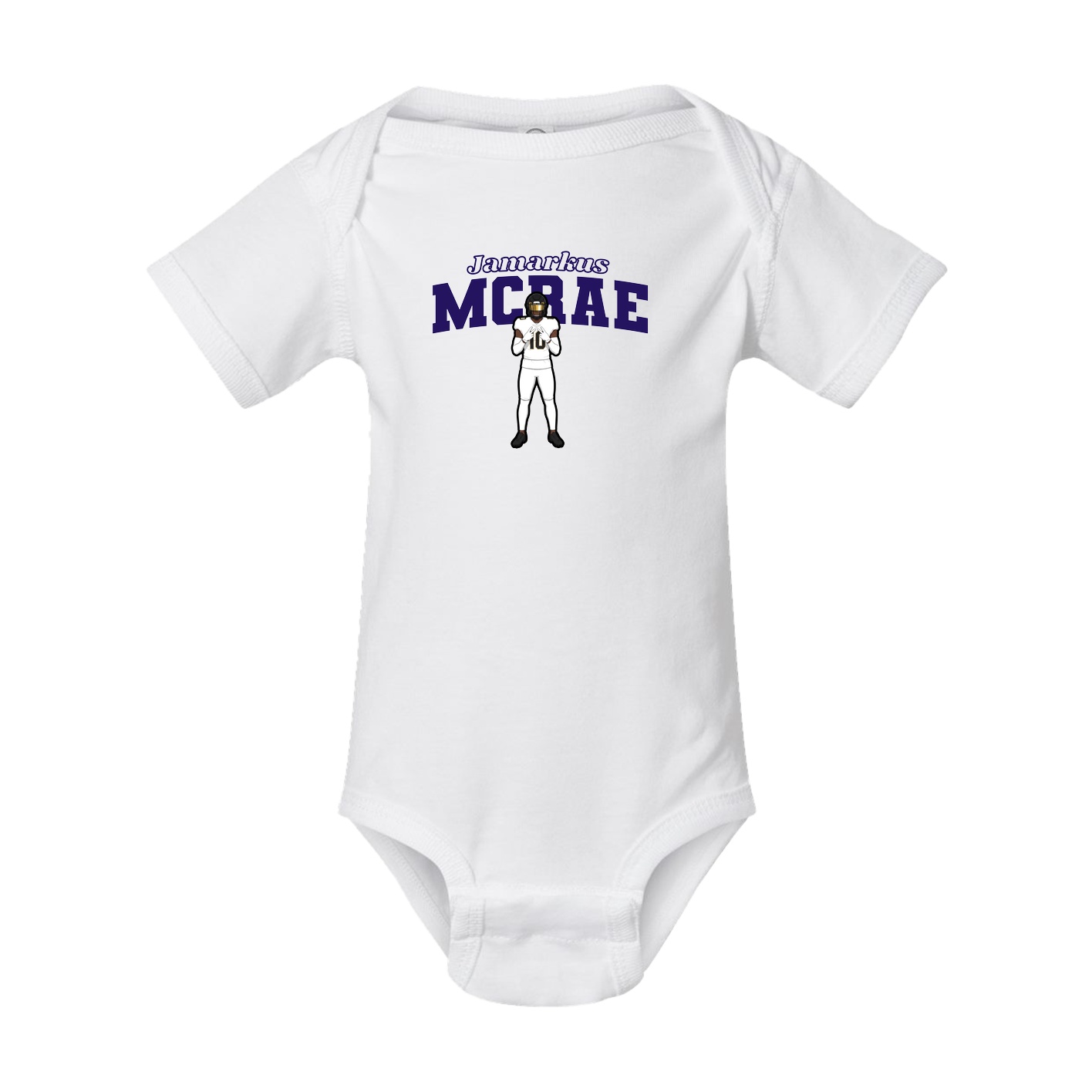 Baby Onesie — Name Arch in White