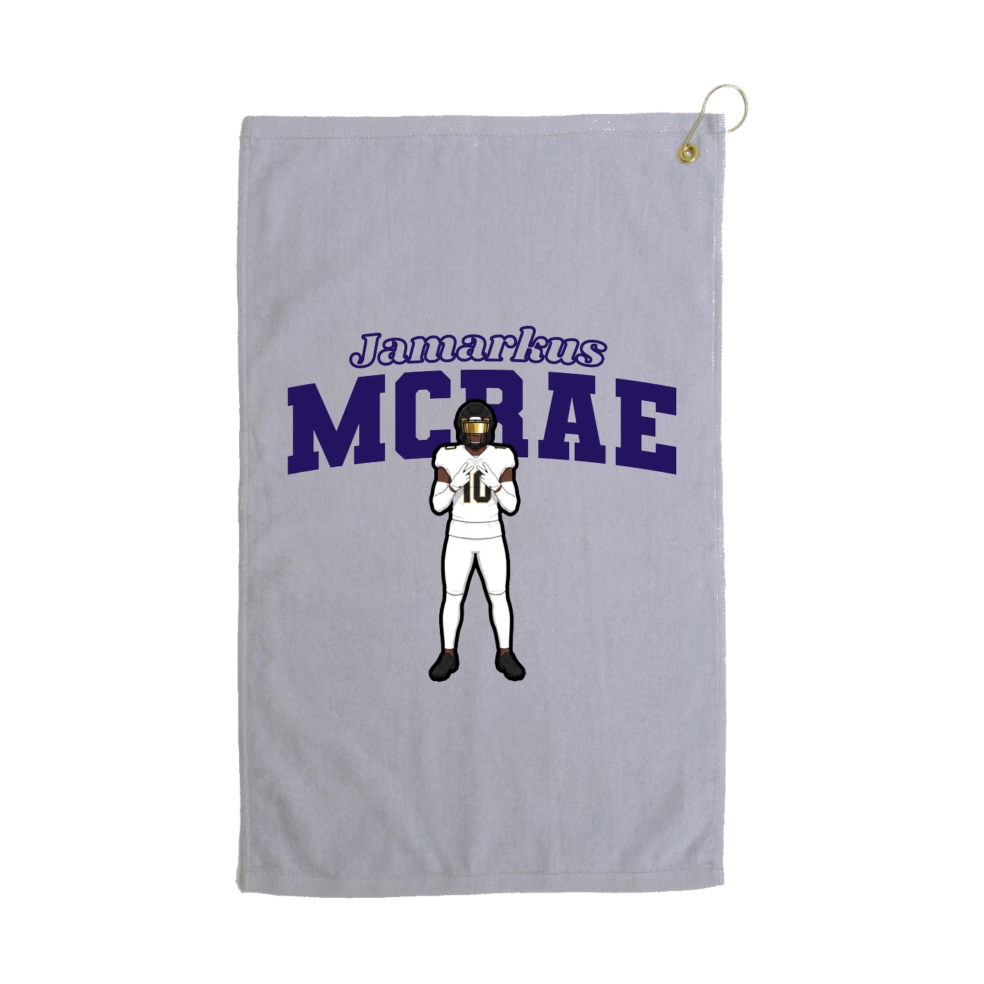 Golf Towel — Name Arch in Grey