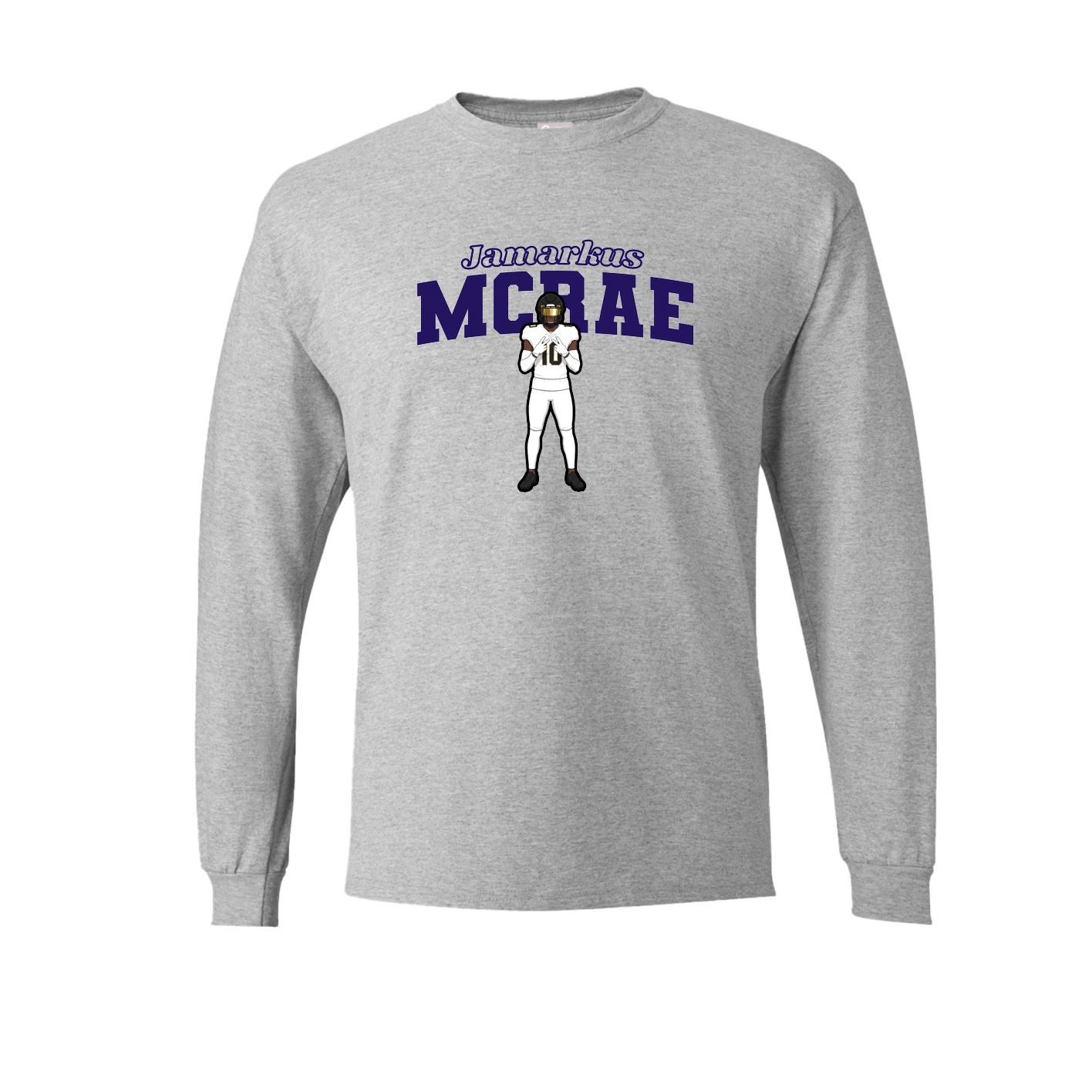 Long Sleeve Tee — Name Arch in Grey