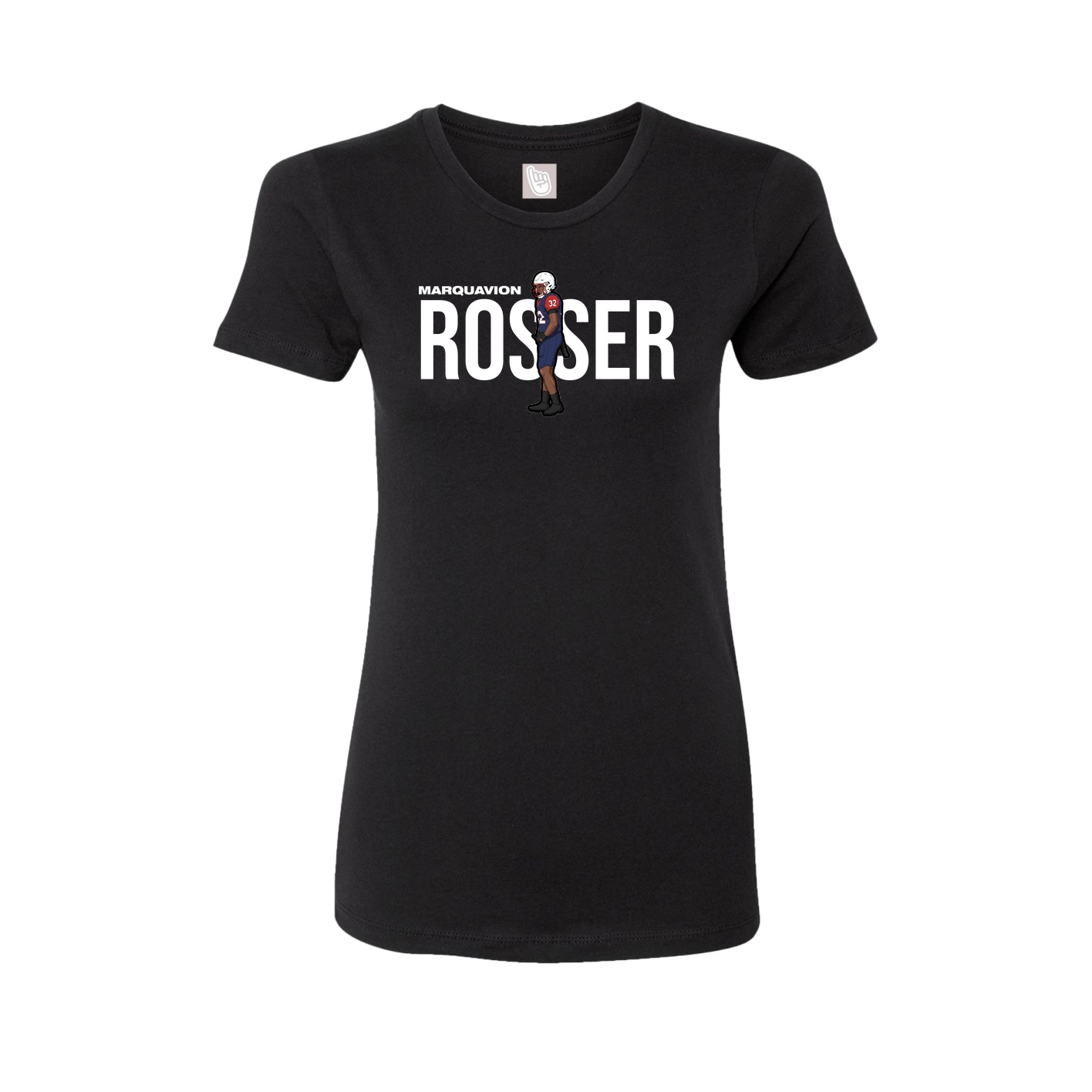 Fitted Women's Tee — Player Name in Black