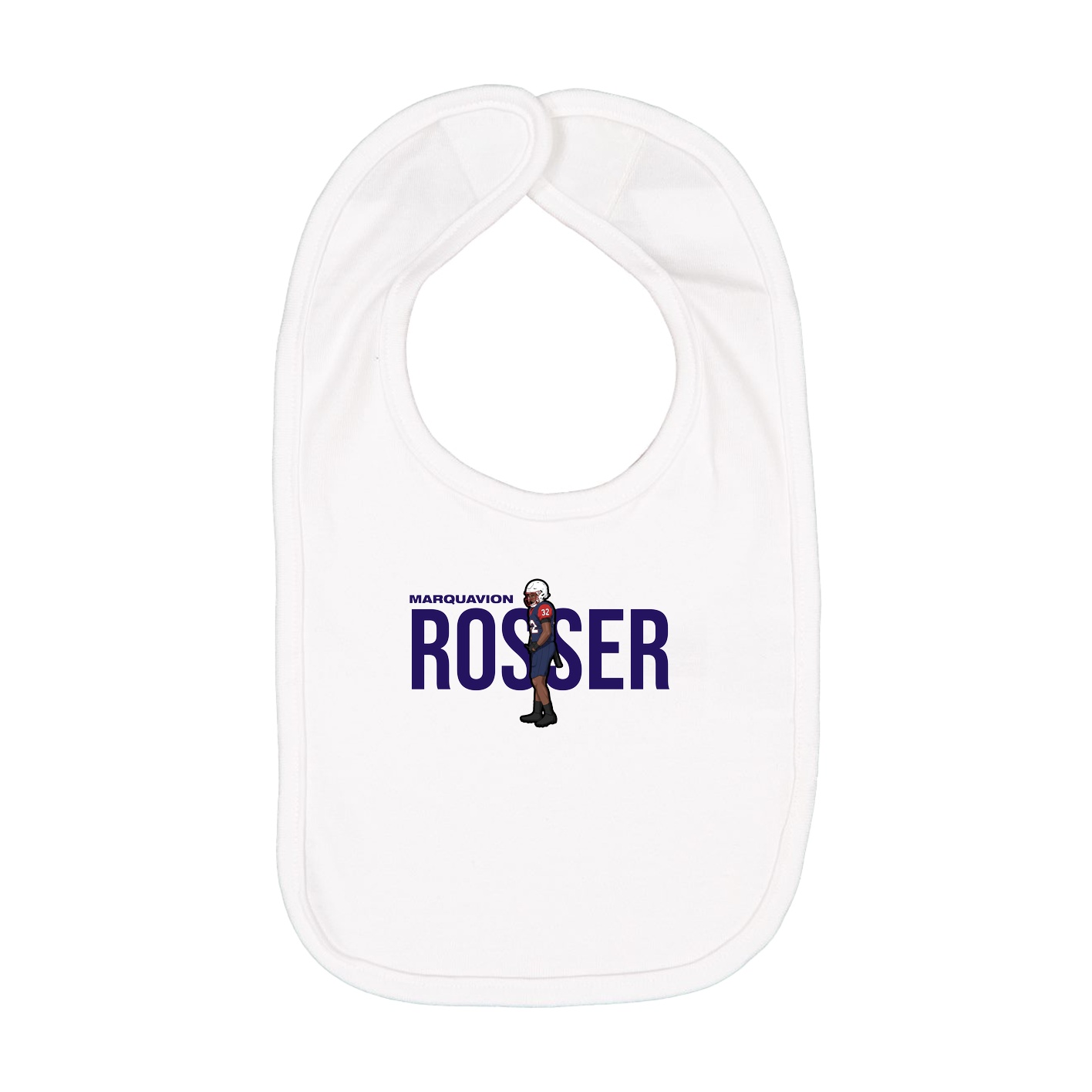 Infant Bib — Player Name in White