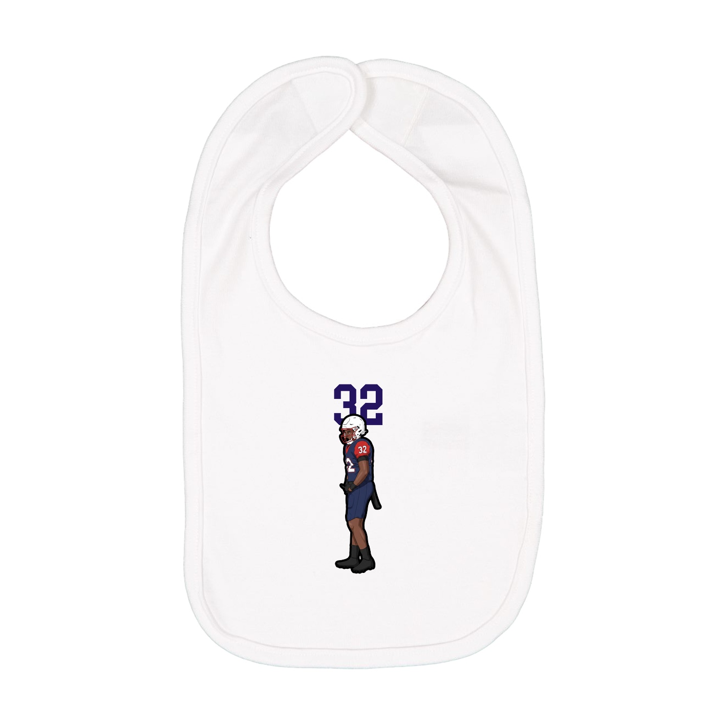Infant Bib — Number Top in White