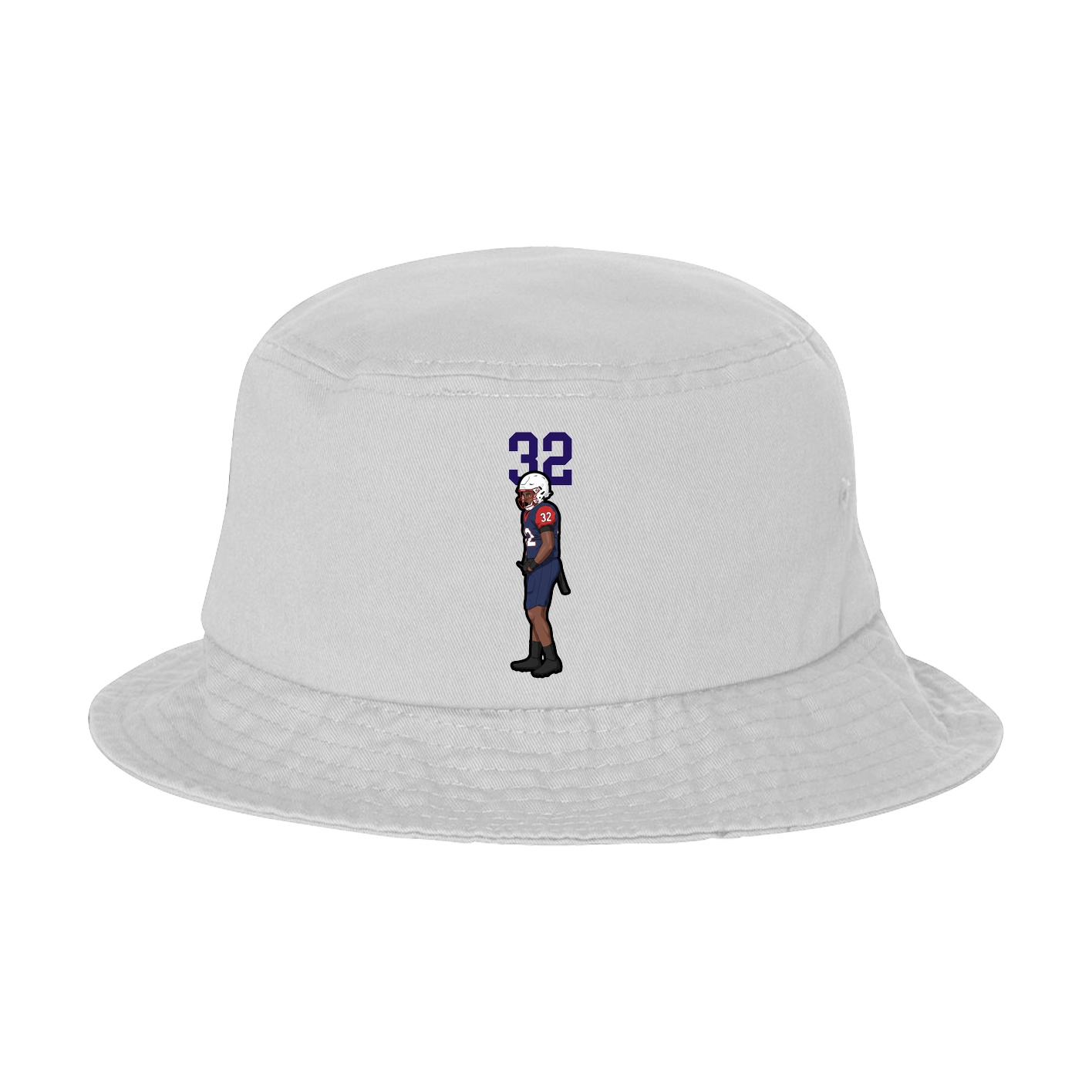 Bucket Cap — Number Top in White