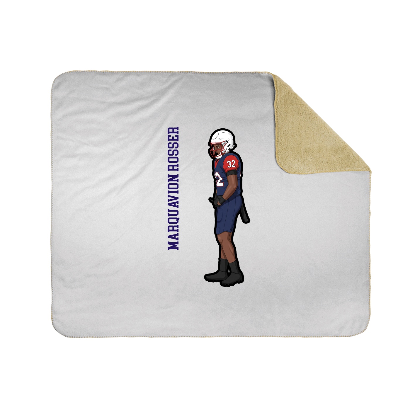 Throw Blanket — Name Vertical in White