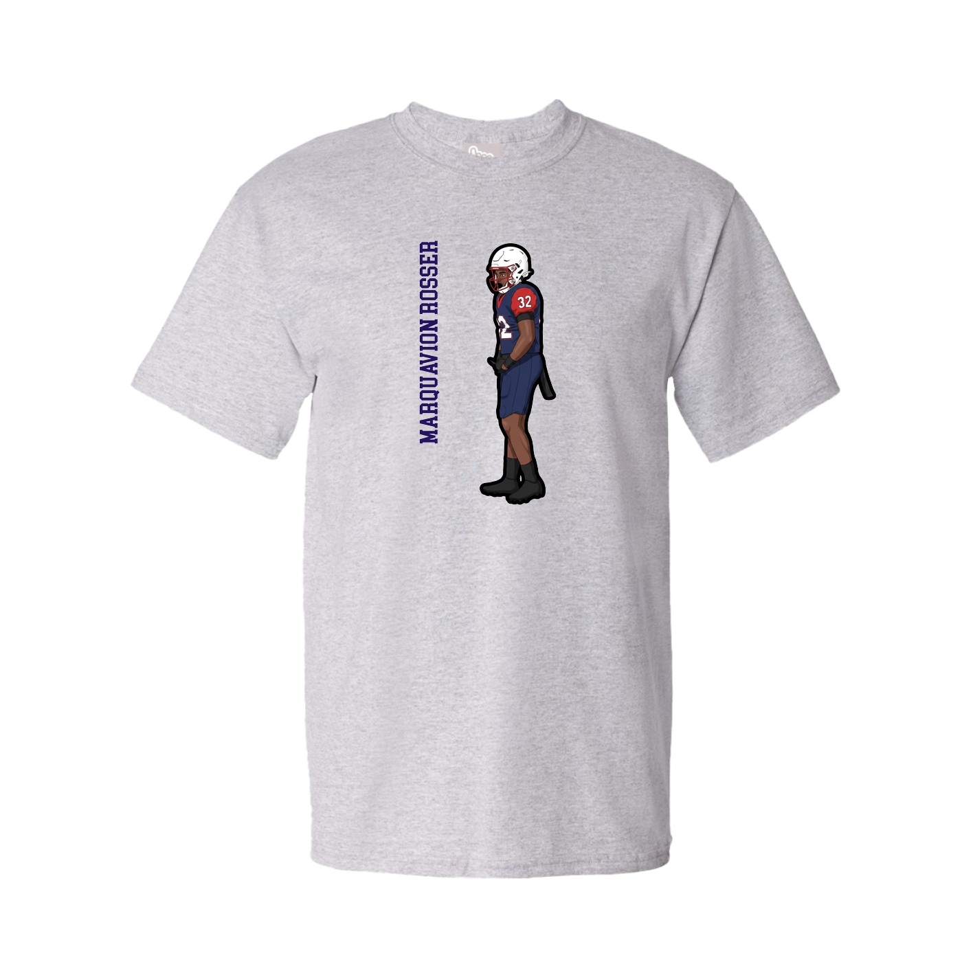 Youth Tee — Name Vertical in Grey