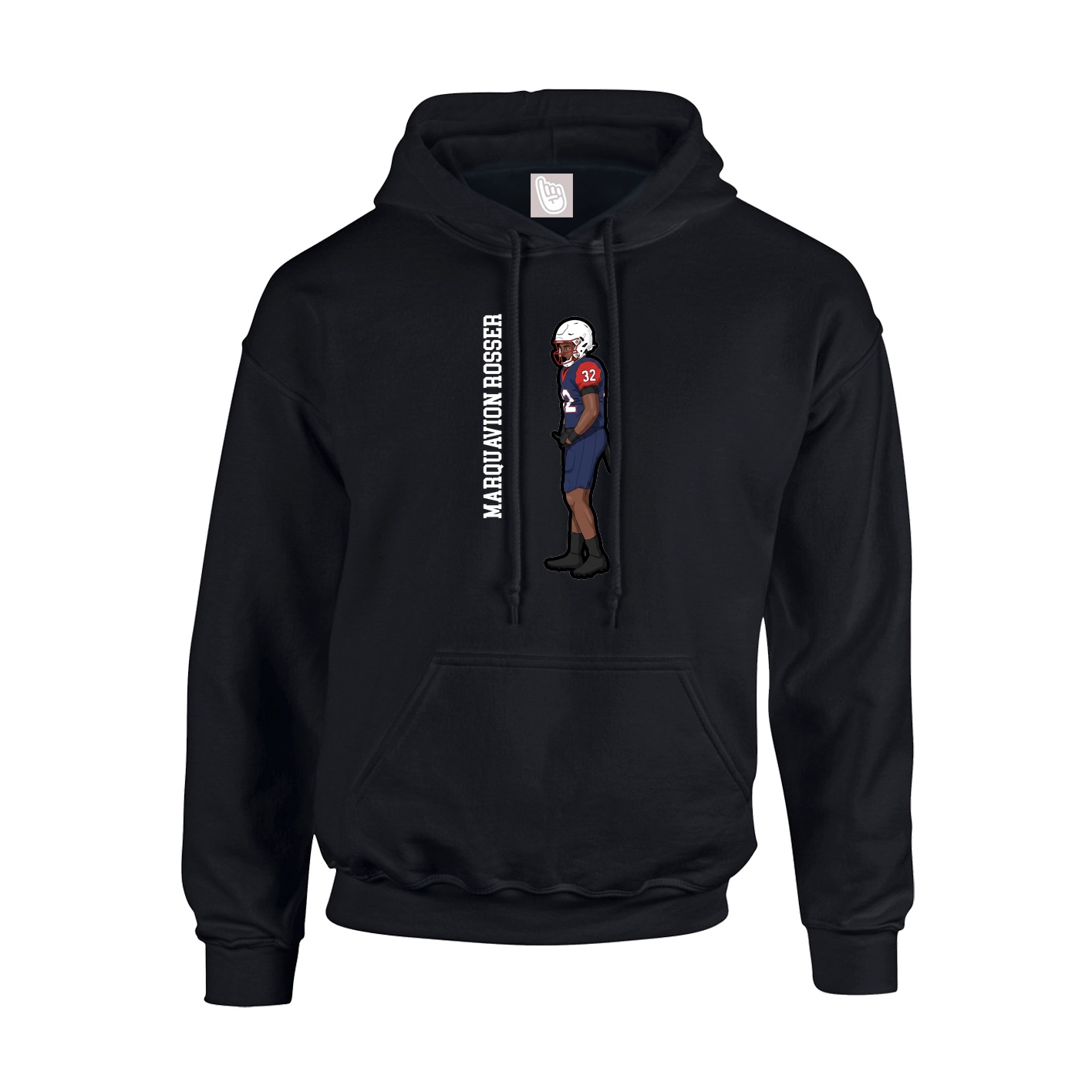 Hoodie — Name Vertical in Black