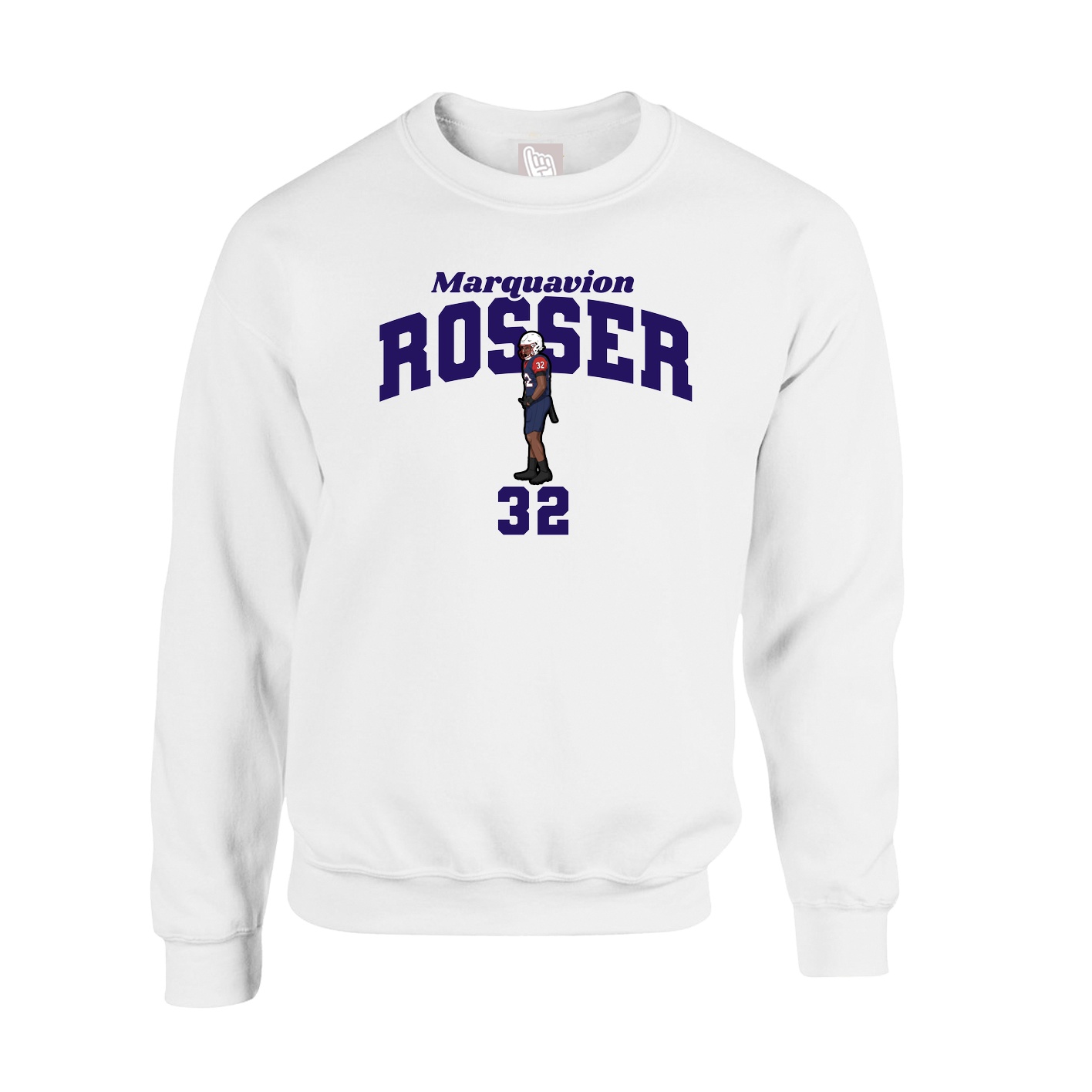 Fleece Crew — Signature Arch in White