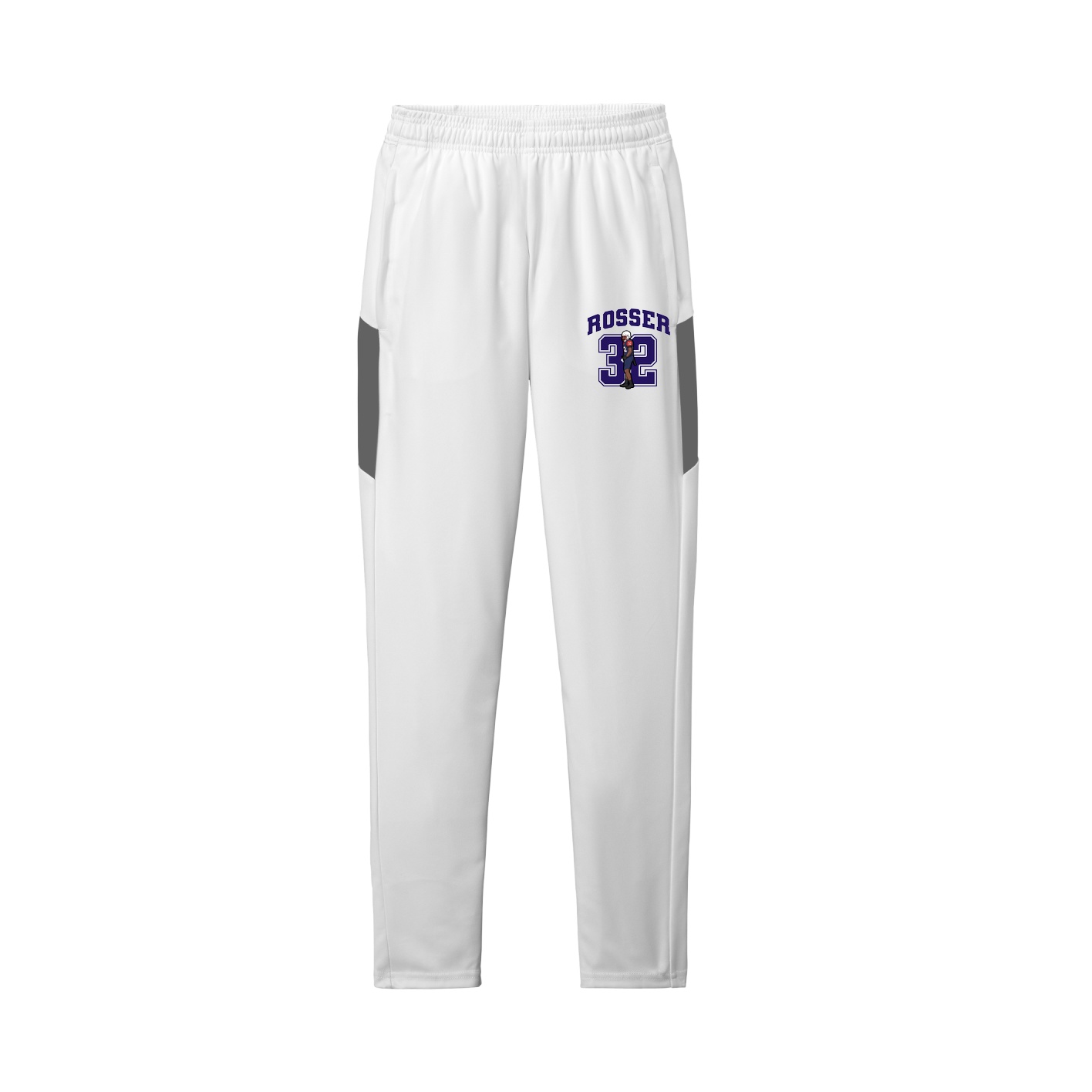 Team Travel Pant — Number in White/Grey